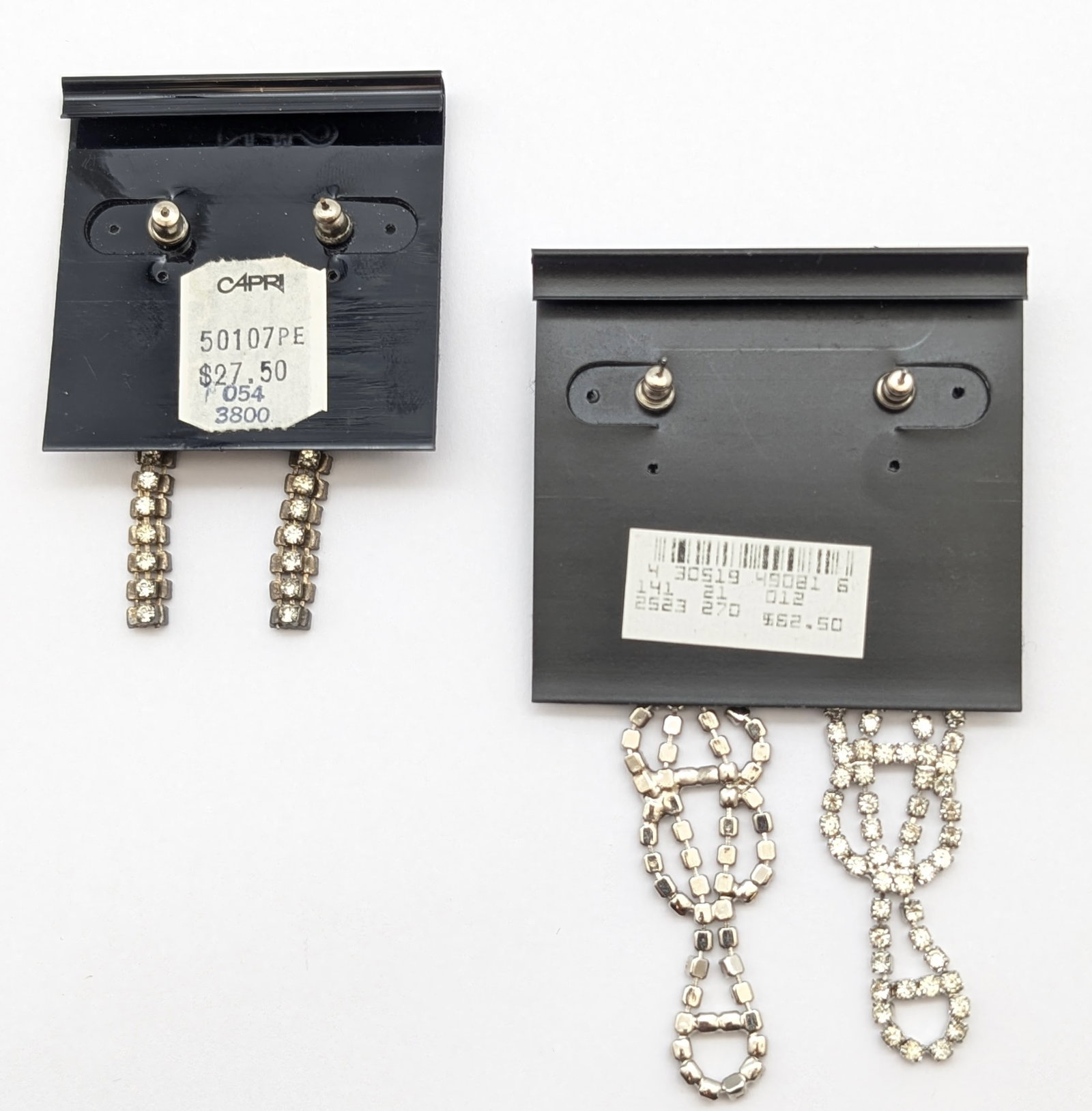 Capri and Lauren Alexander Rhinestone Vintage Earrings - New Old Stock - 2