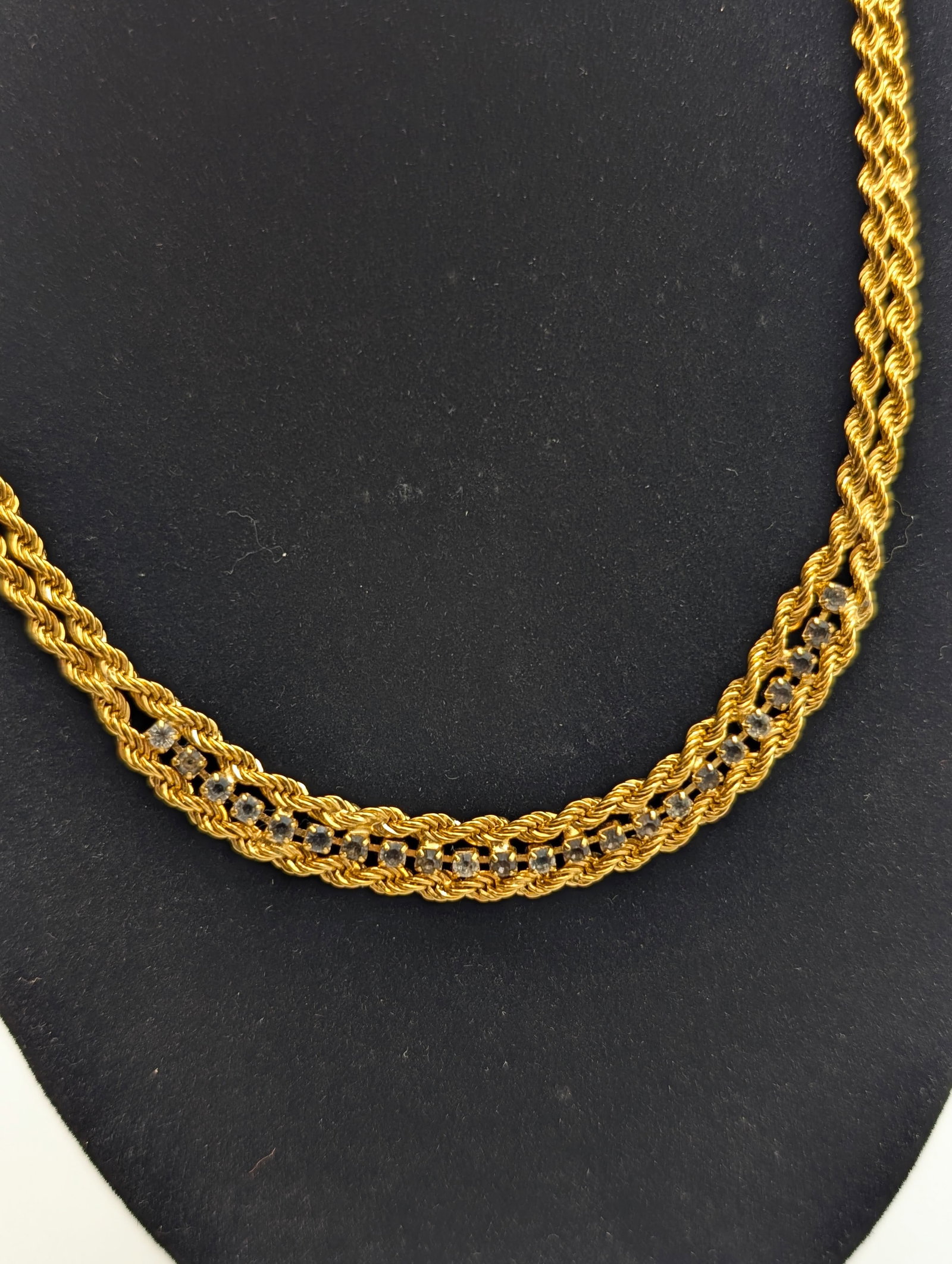 Stunning Gold Tone Eisenberg Ice Vintage Necklace with Stones - 2