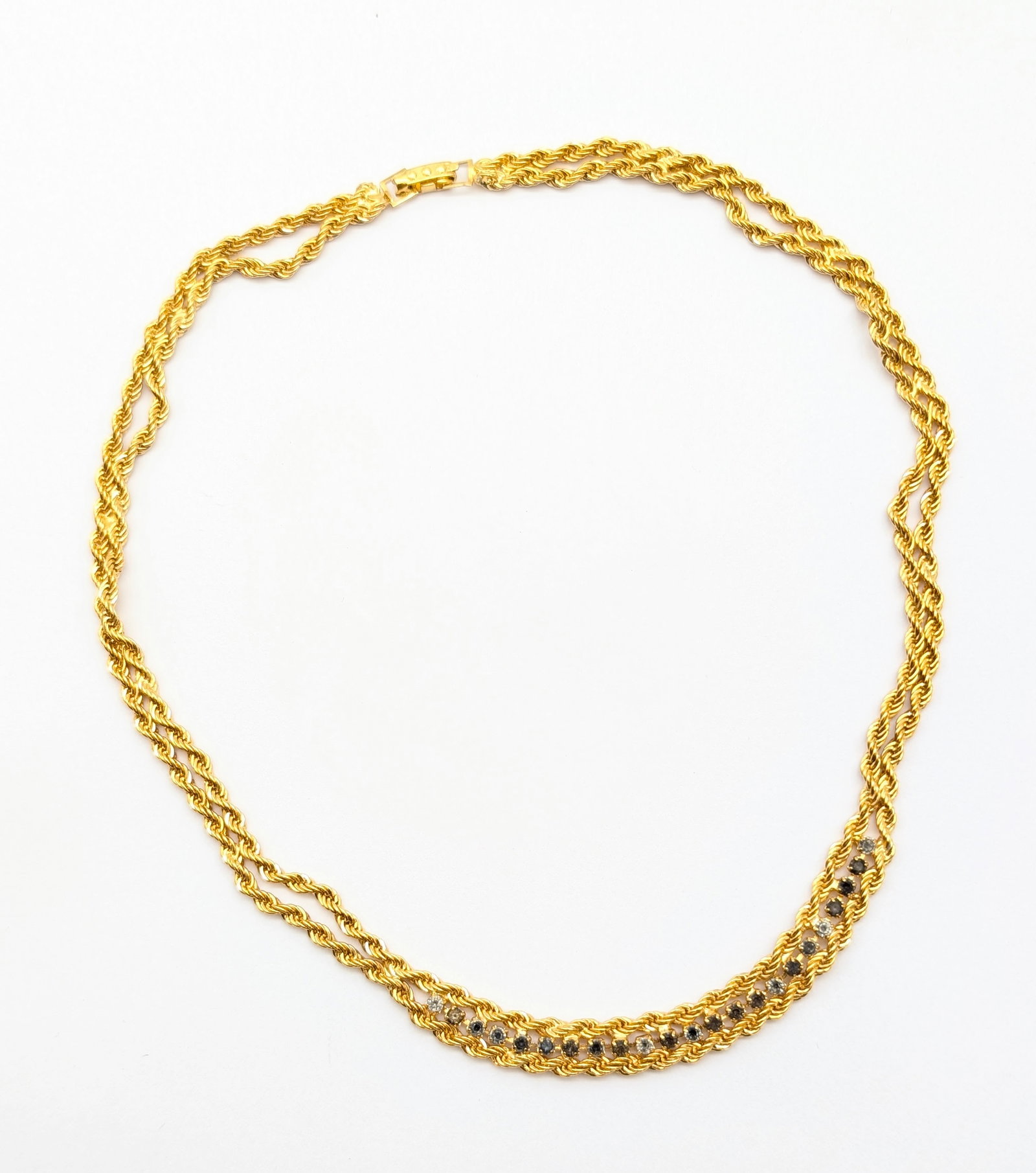 Stunning Gold Tone Eisenberg Ice Vintage Necklace with Stones - 3