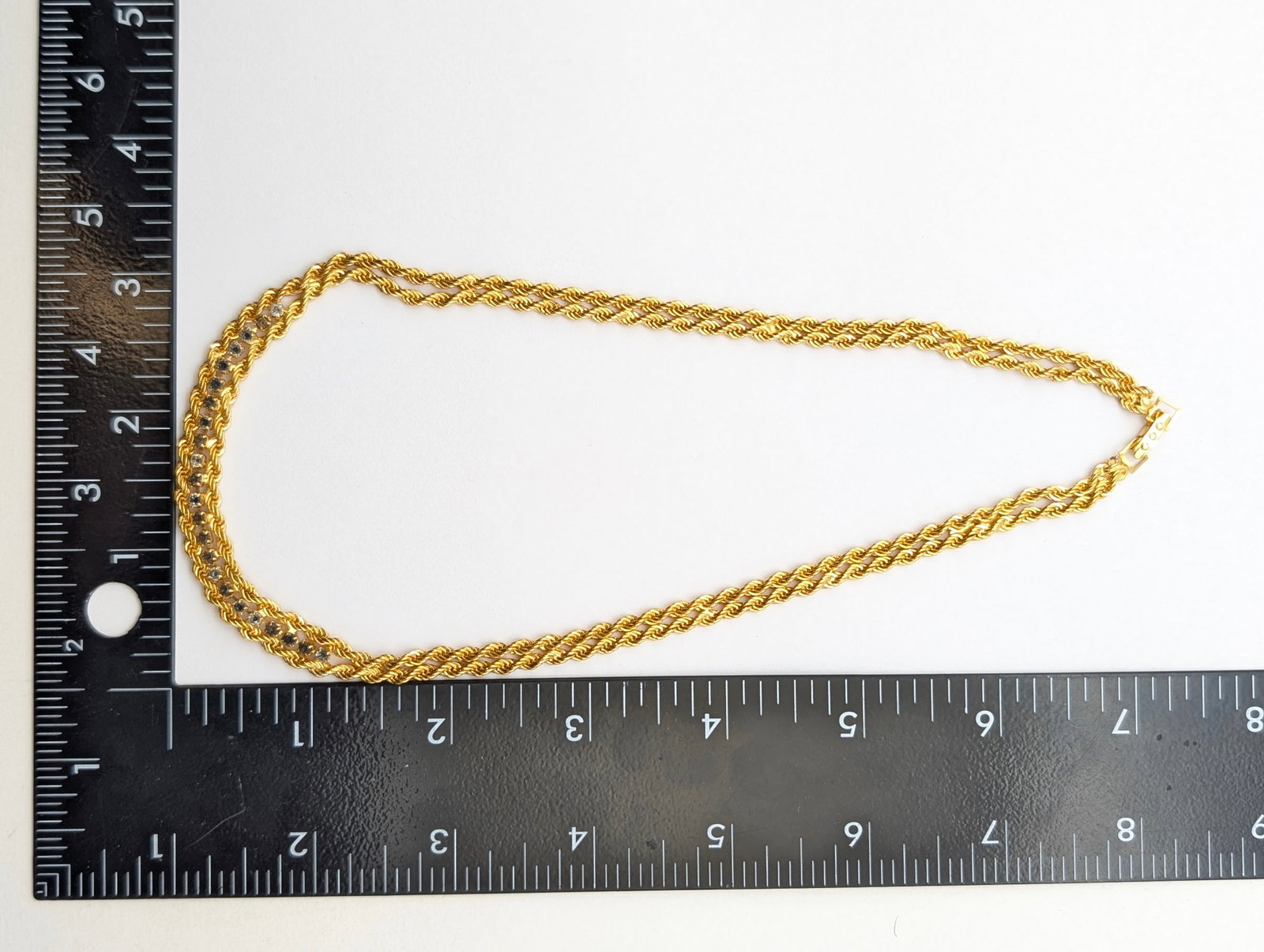Stunning Gold Tone Eisenberg Ice Vintage Necklace with Stones - 5