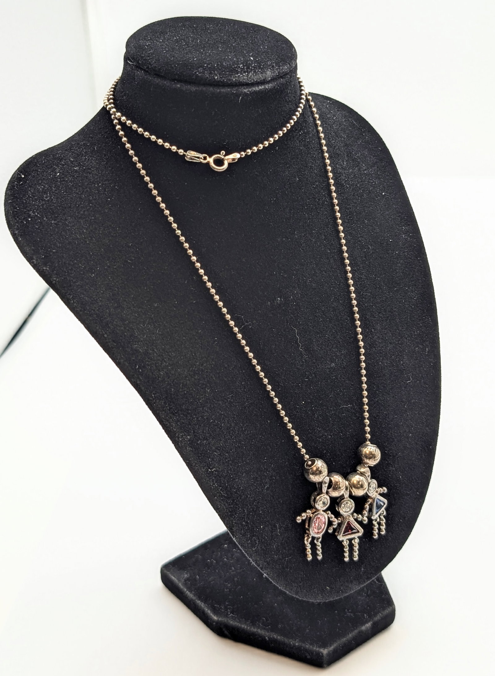 Sterling Silver Necklace with classic "kid" pendants!: 13.5 grams
