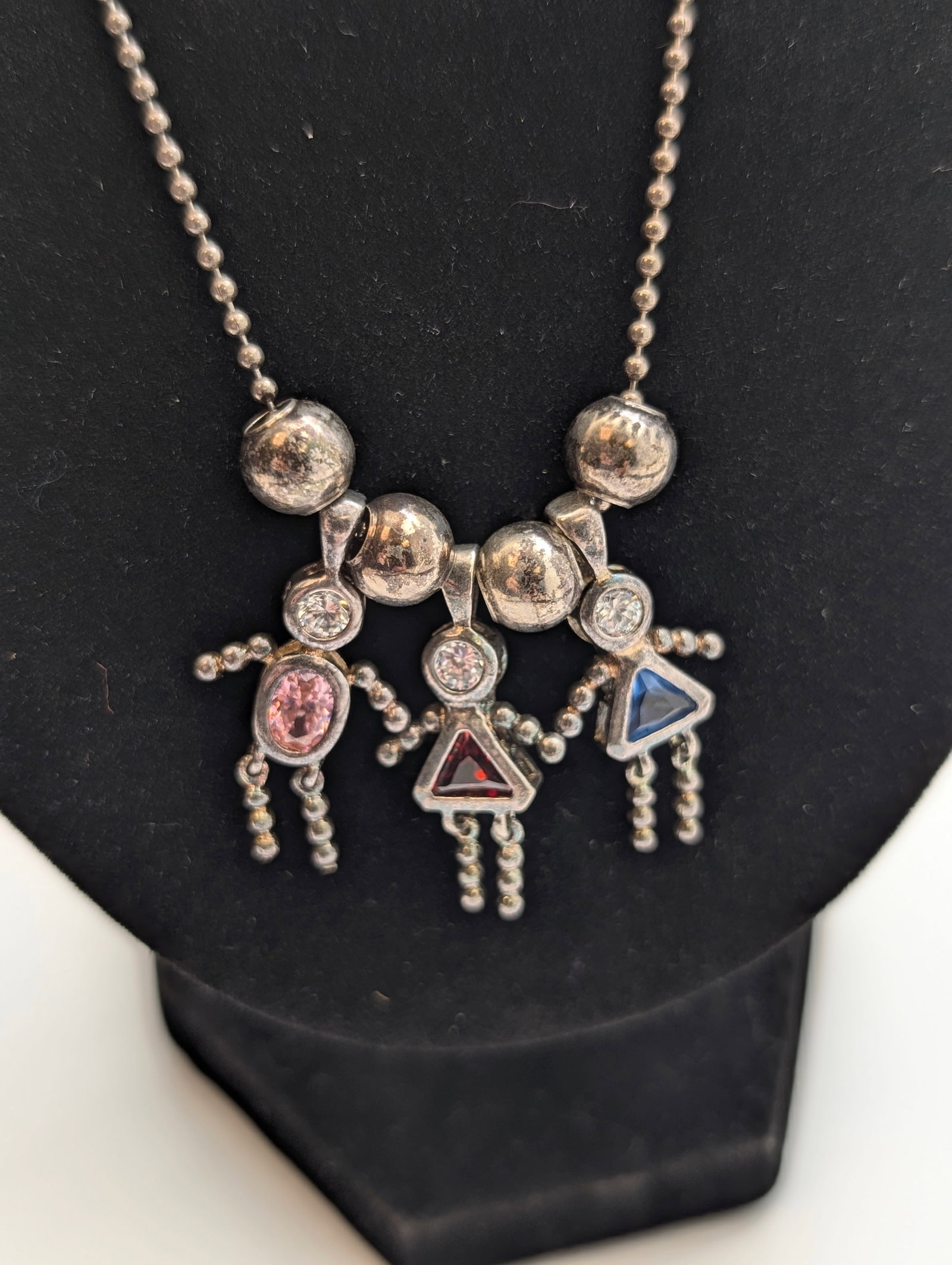 Sterling Silver Necklace with classic "kid" pendants! - 2