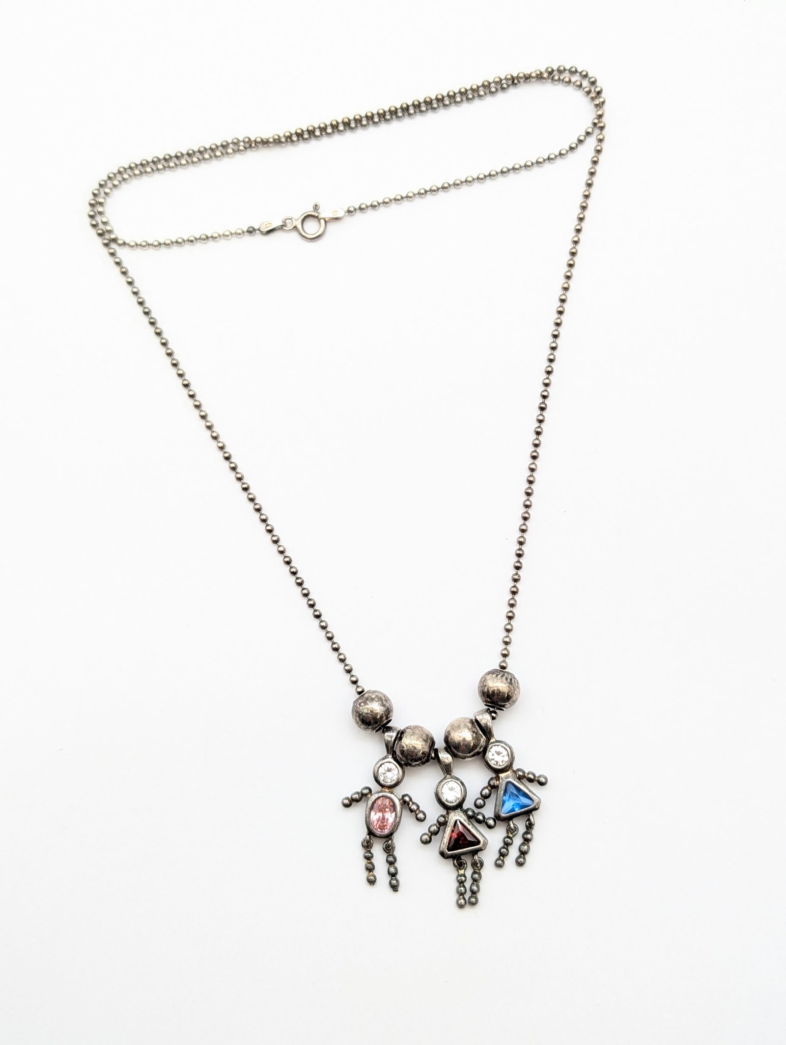 Sterling Silver Necklace with classic "kid" pendants! - 3