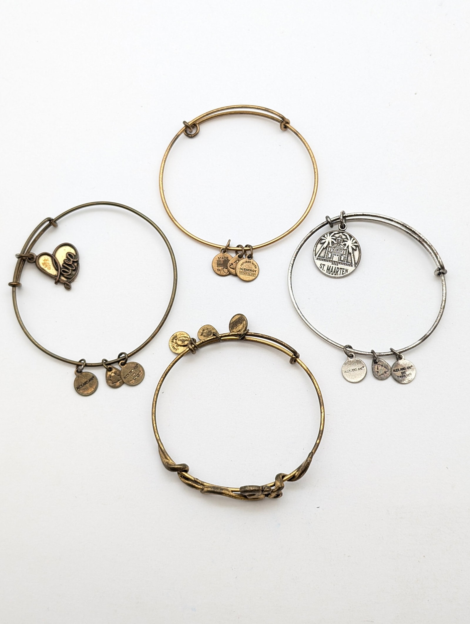 Lot of 4 Alex and Ani Bracelets: _