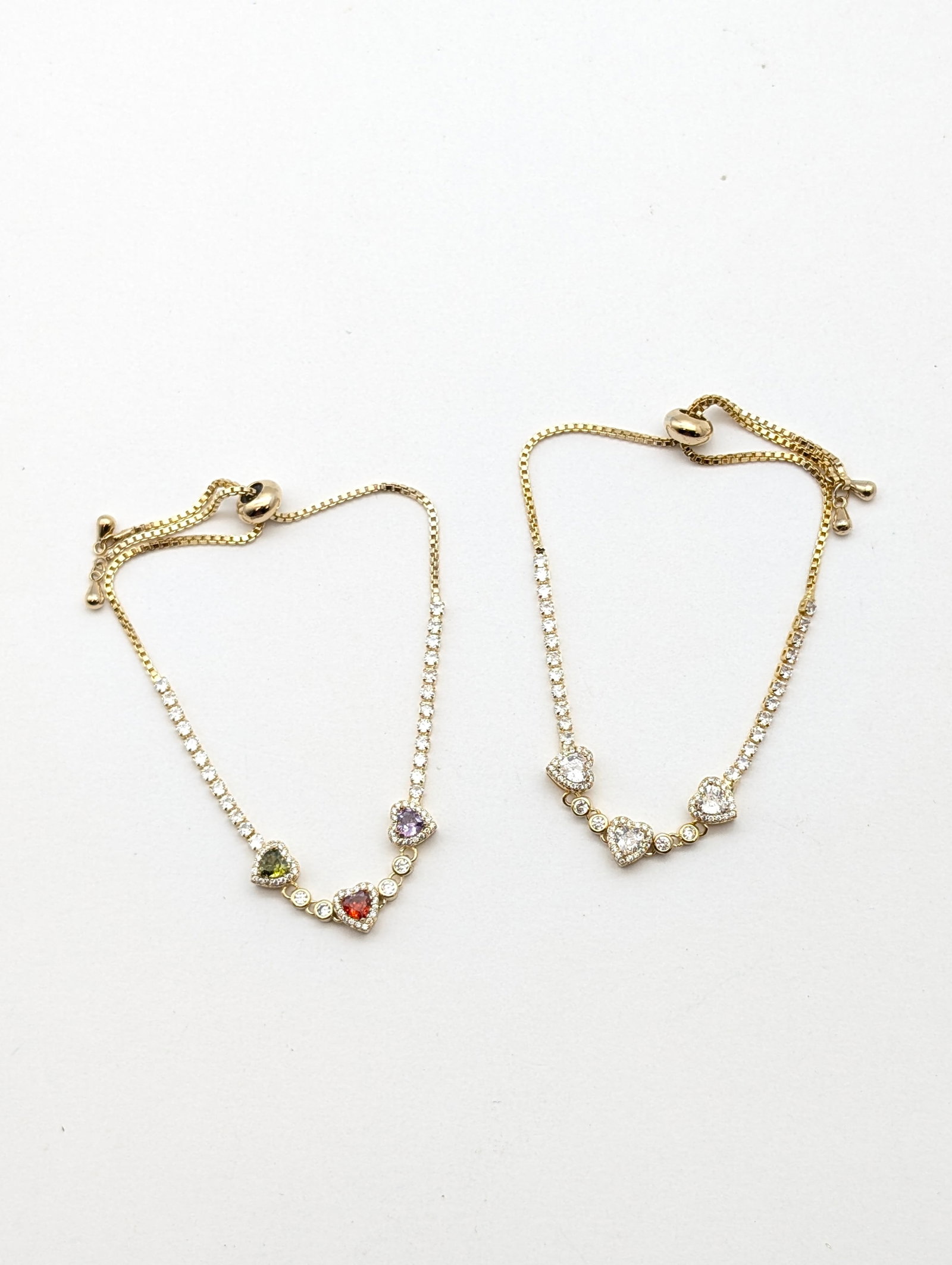 Lot of 2 Costume Bolo style bracelets with rhinestones etc.: _