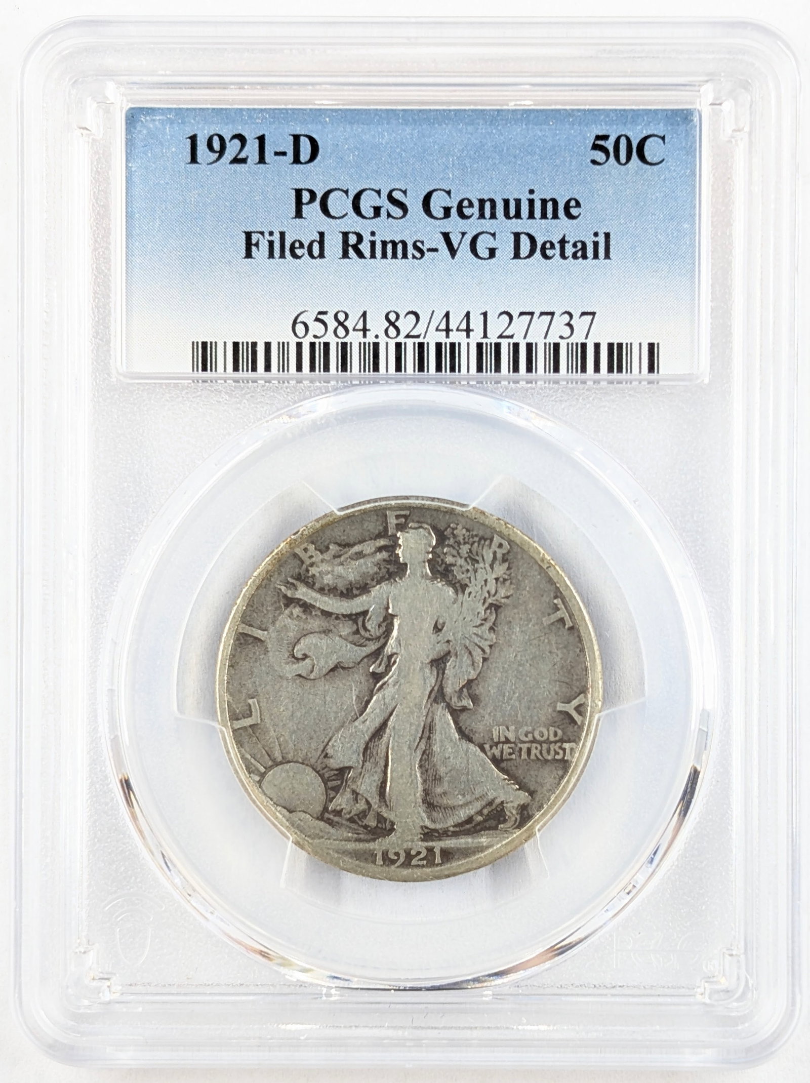 FEATURE 1921-D PCGS Genuine VG Walking Liberty Half Dollar - Details: Ultimate Key Date!