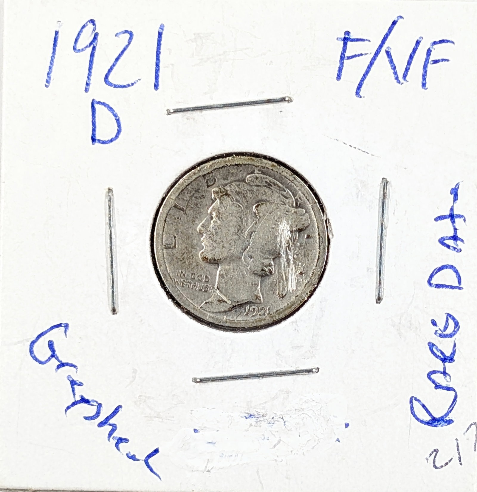 FEATURE 1921 D Mercury Dime - KEY DATE (1 of 2)
