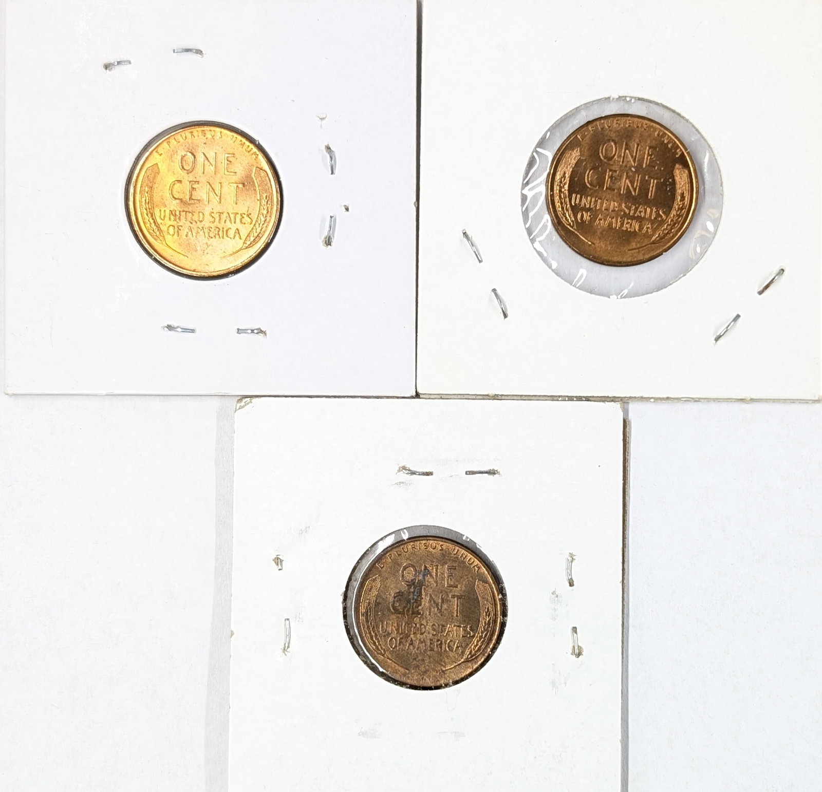 Lot of 3 Lincoln Cents 1956, 56D & 58 -BU - 2
