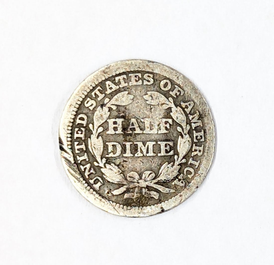 1857 Silver Seated Half Dime - 2