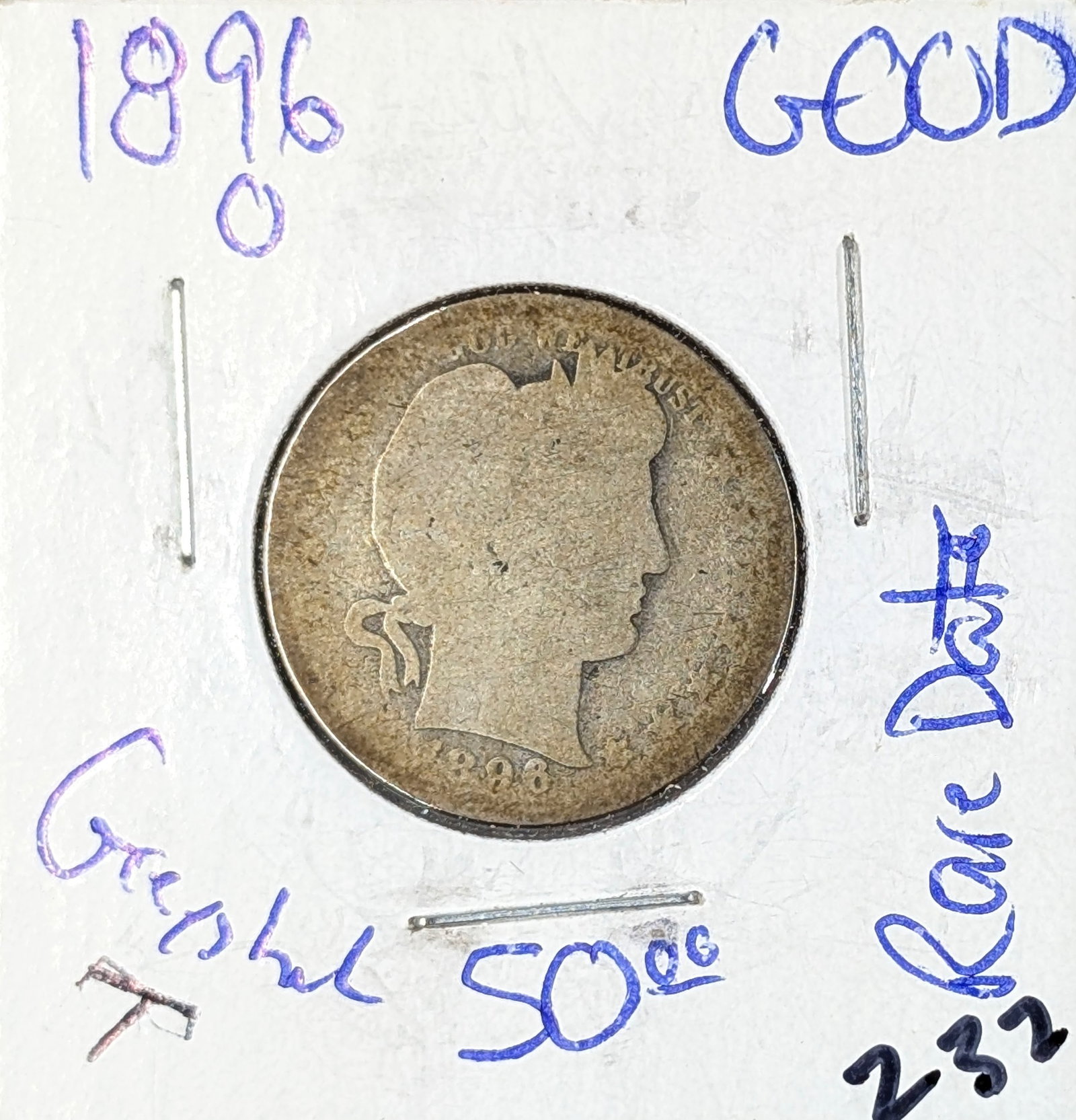 FEATURE 1896-O Barber Quarter KEY DATE!: _