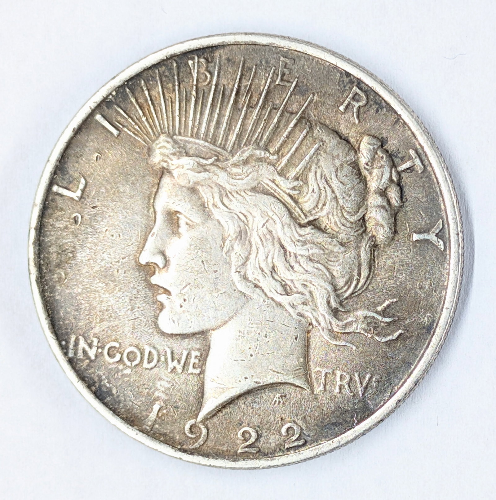 Toned 1922 Silver Peace Dollar: _