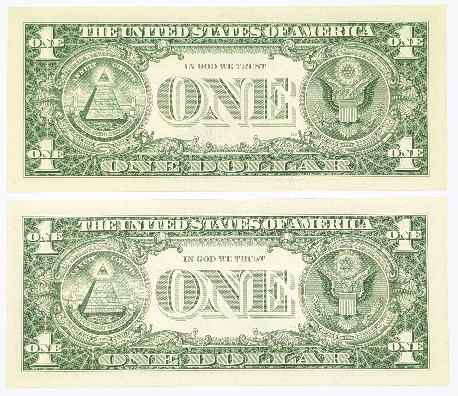 Lot of 2, 1957 Crisp $1 Notes Silver Certificates - Crisp - 2
