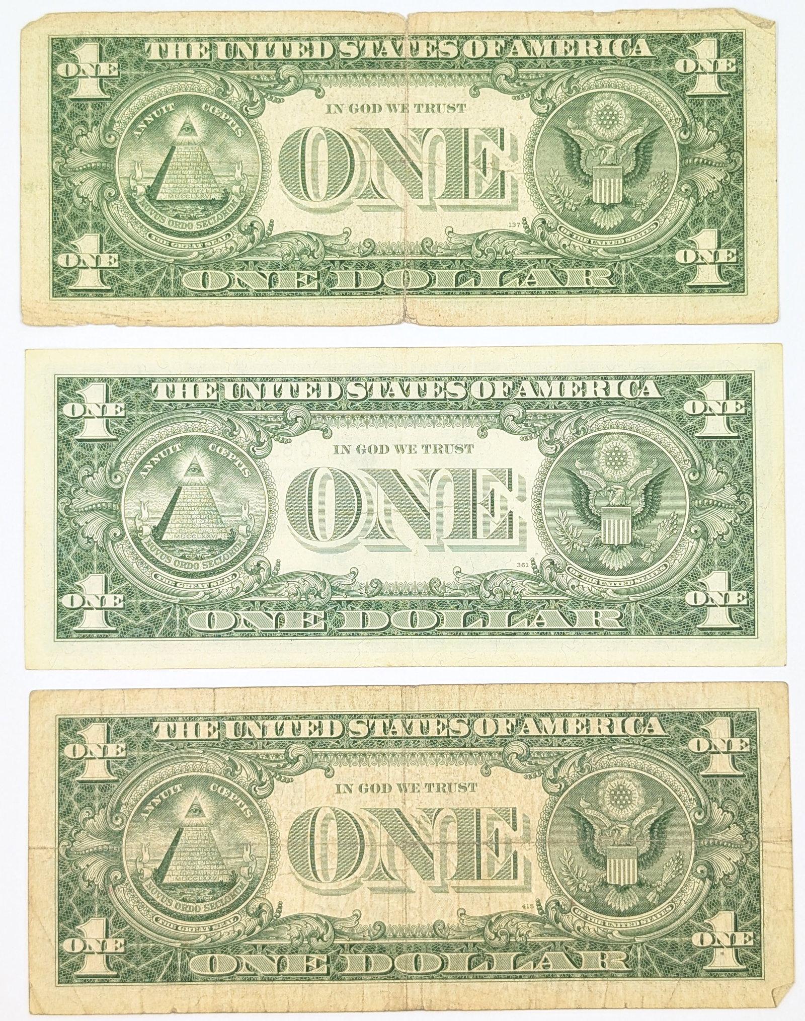 Lot of 3, 1957 $1 Notes - Silver Certificates including Star Note - 2