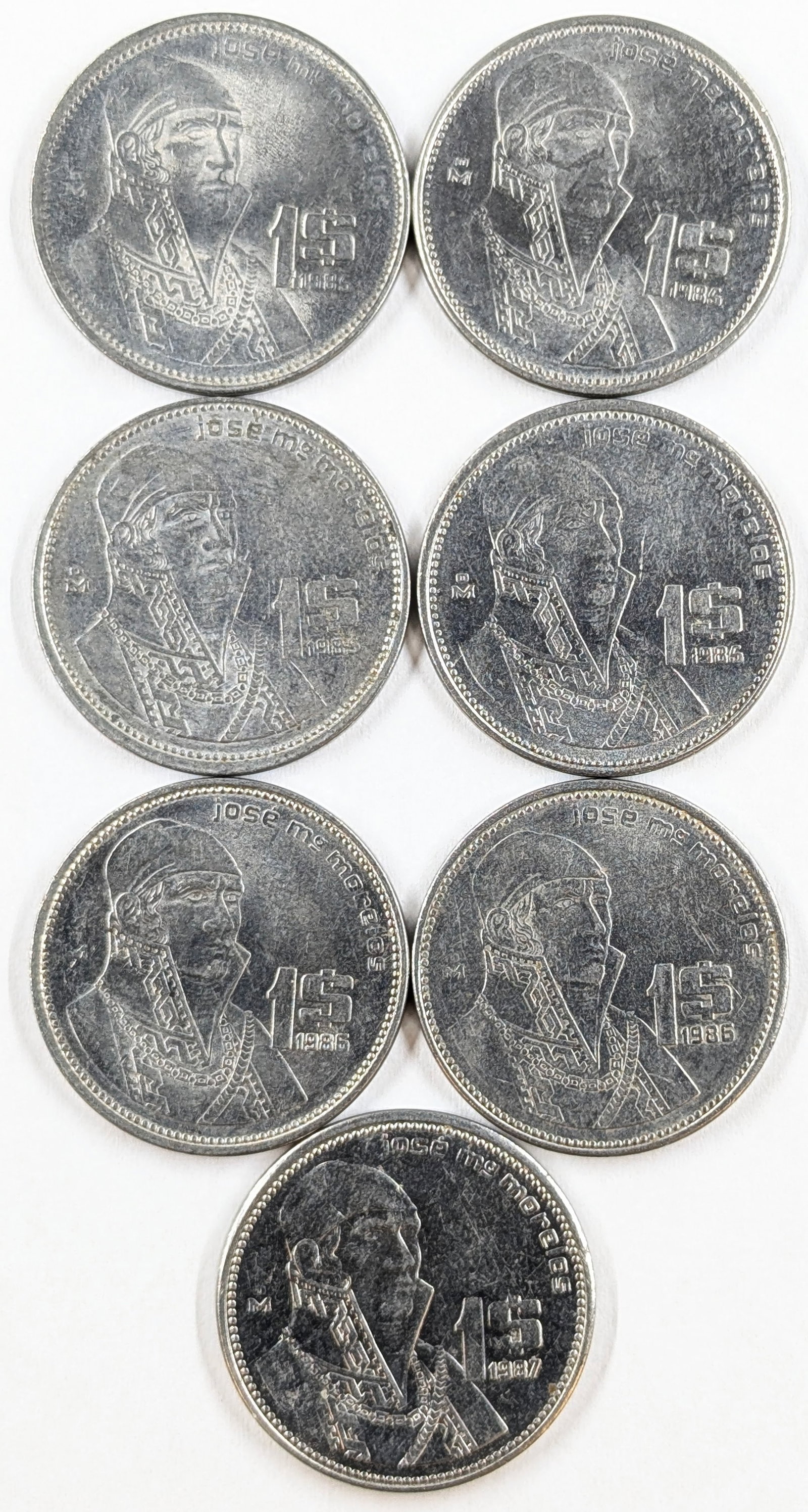 Lot of 7 Uncirculated Peso's: _
