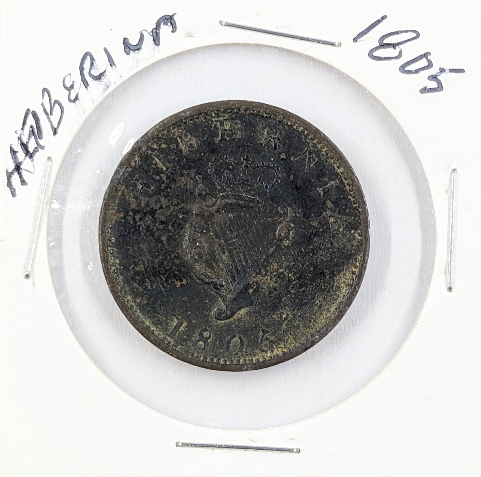 1805 Hibernia Ireland Half Penny: Good condition for the age