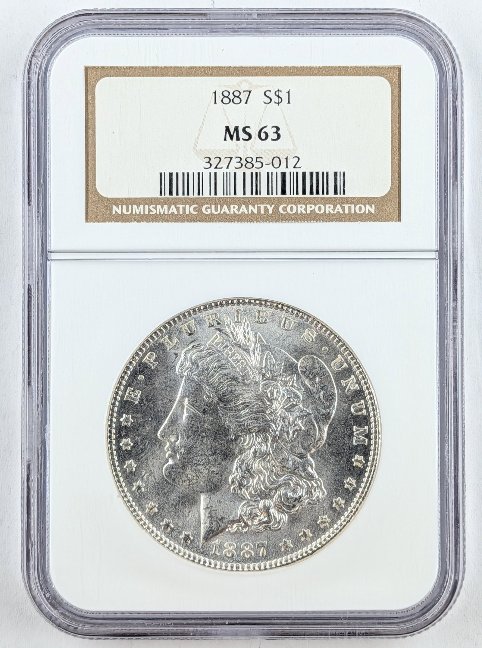 NGC MS63 1887 Morgan Silver Dollar: _
