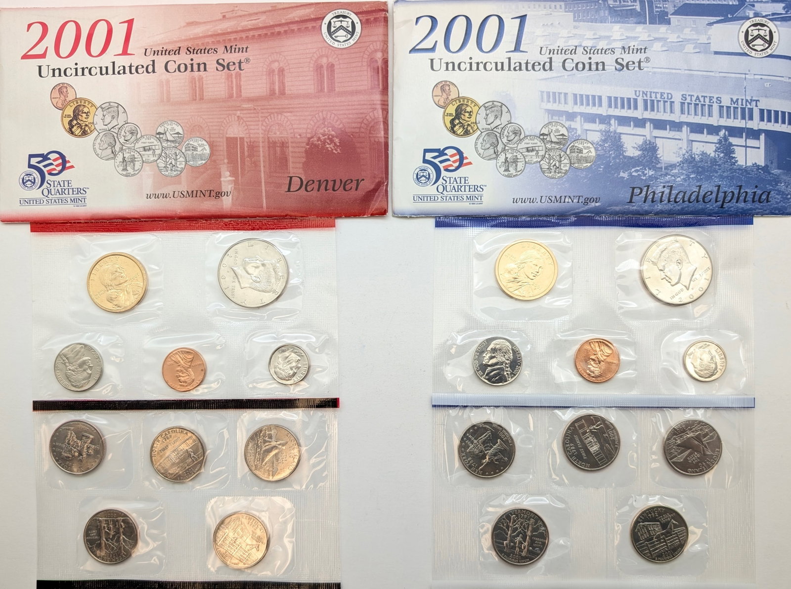 2001 P and D (2 sets) US Mint Uncirculated Coin Sets: _
