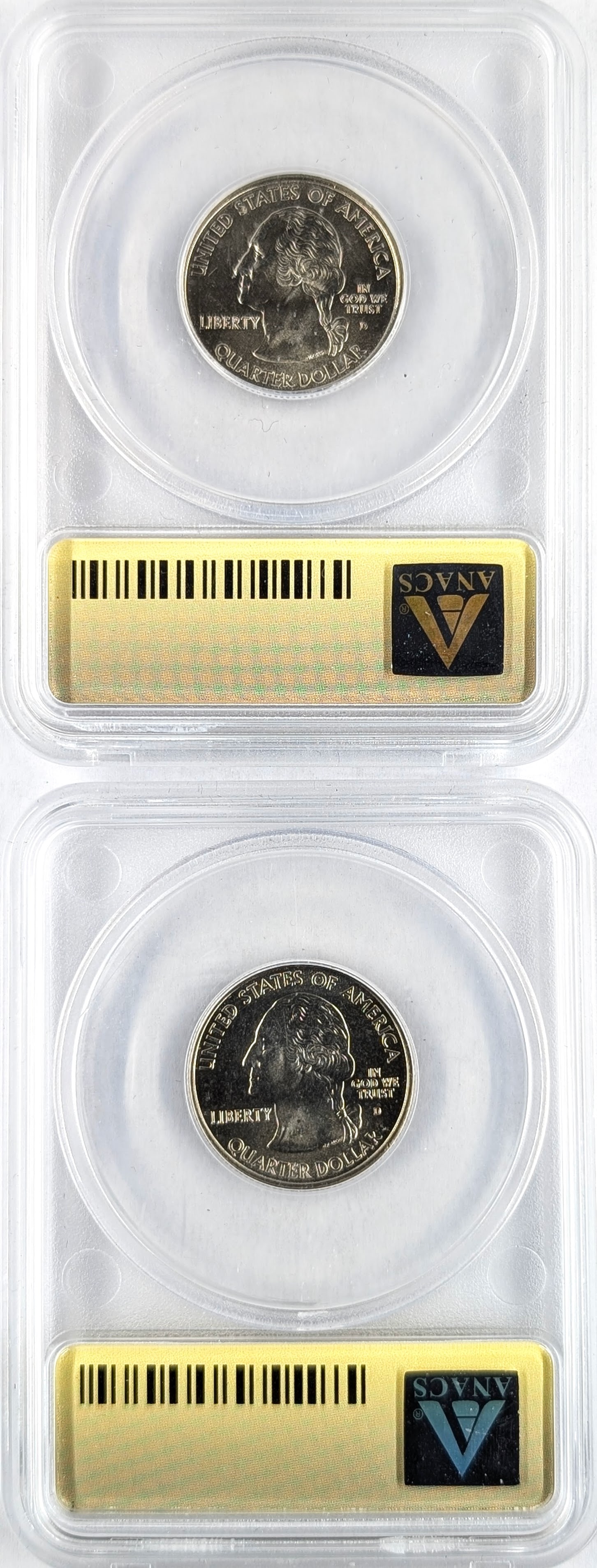 Lot of 2 Anacs MS67 2000-D Maryland and Virginia Quarters - 2