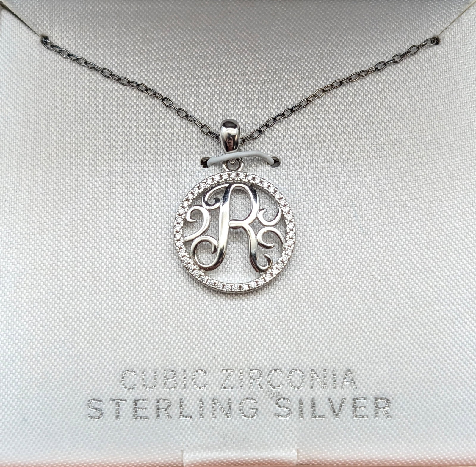 New in Box Primrose Sterling Silver Necklace w/ R Initial - 2