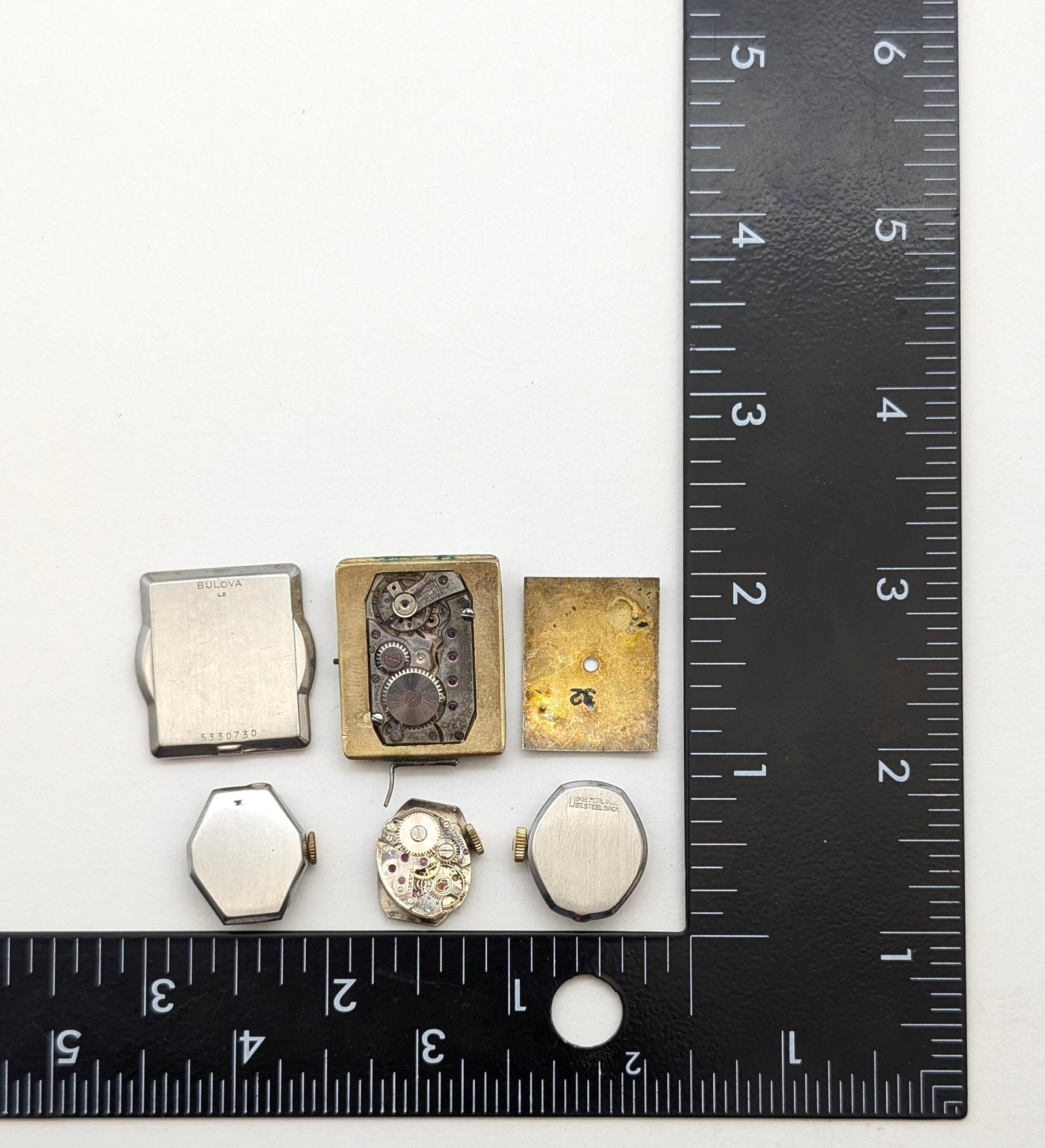 Lot of 6 Vintage Watch Faces & Cases- Parts Repair - 3