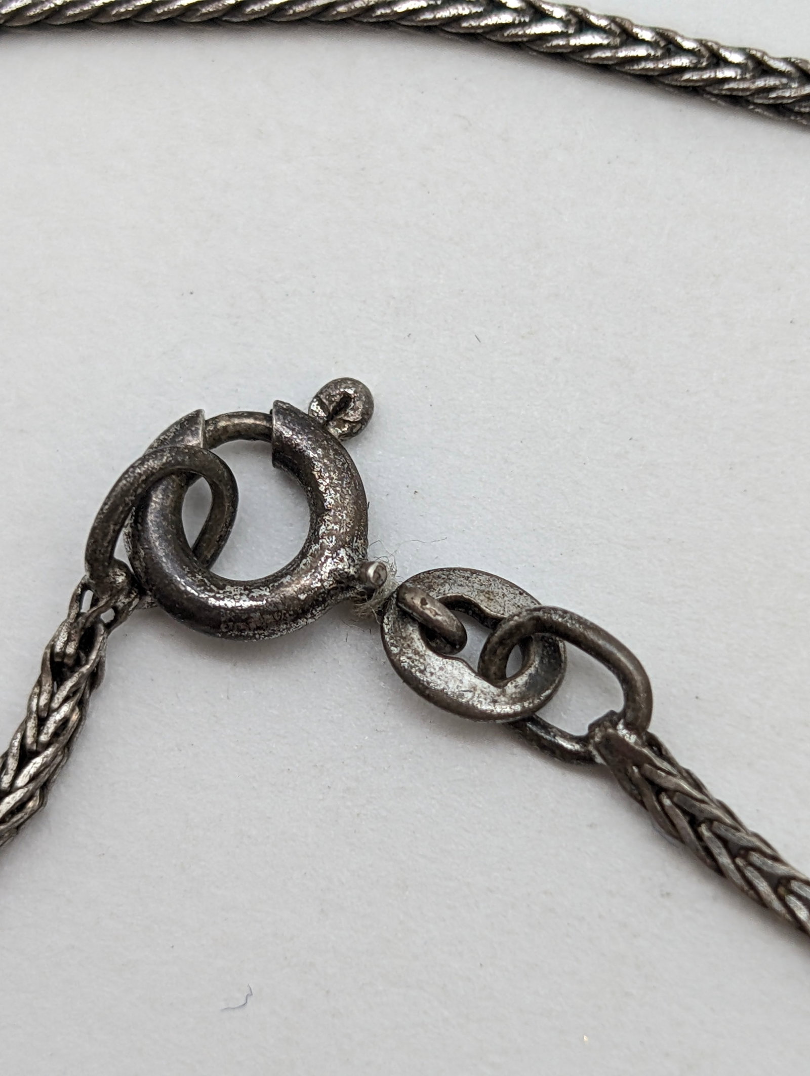 Vintage Sterling Silver Necklace w/ Cherub Pendant - 4