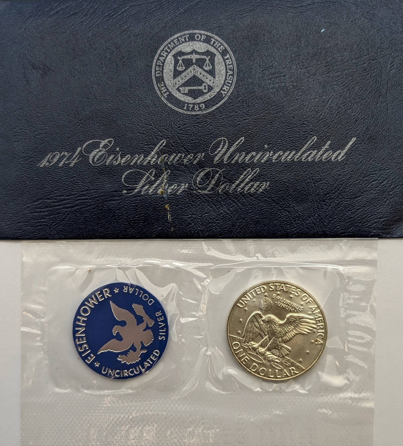 1974-S Eisenhower " Ike" US Mint Uncirculated Silver Dollar - 2