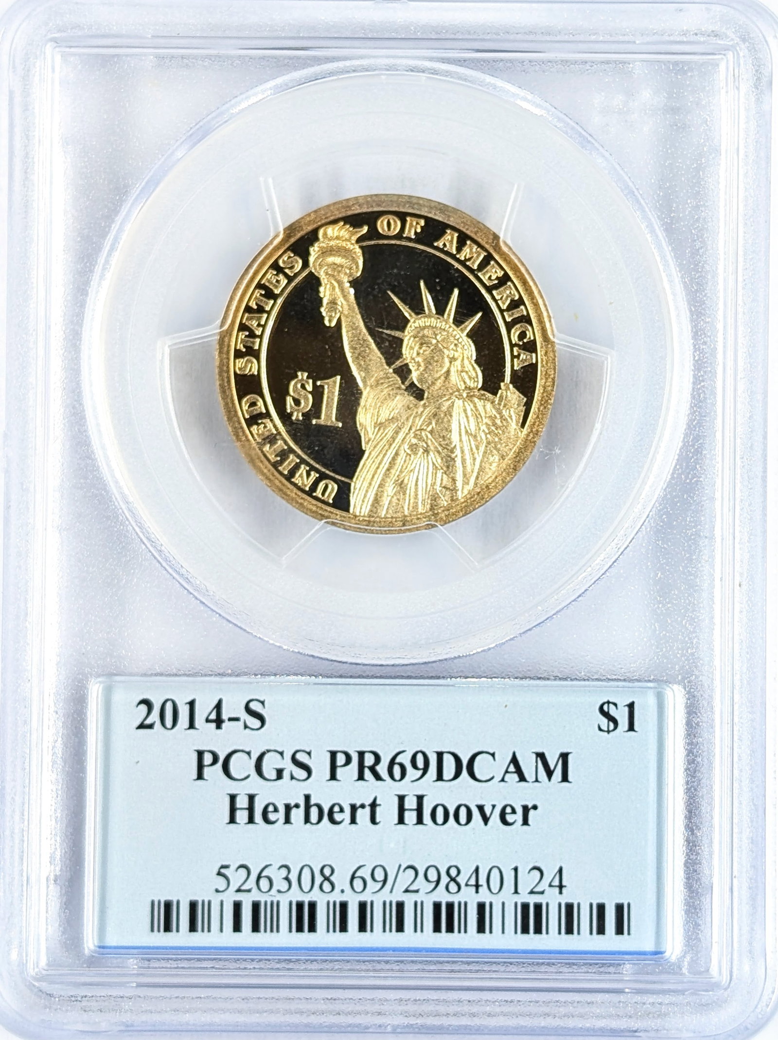 PCGS 2014-S PCGS PR69 DCAM Herbert Hoover $1 - 2