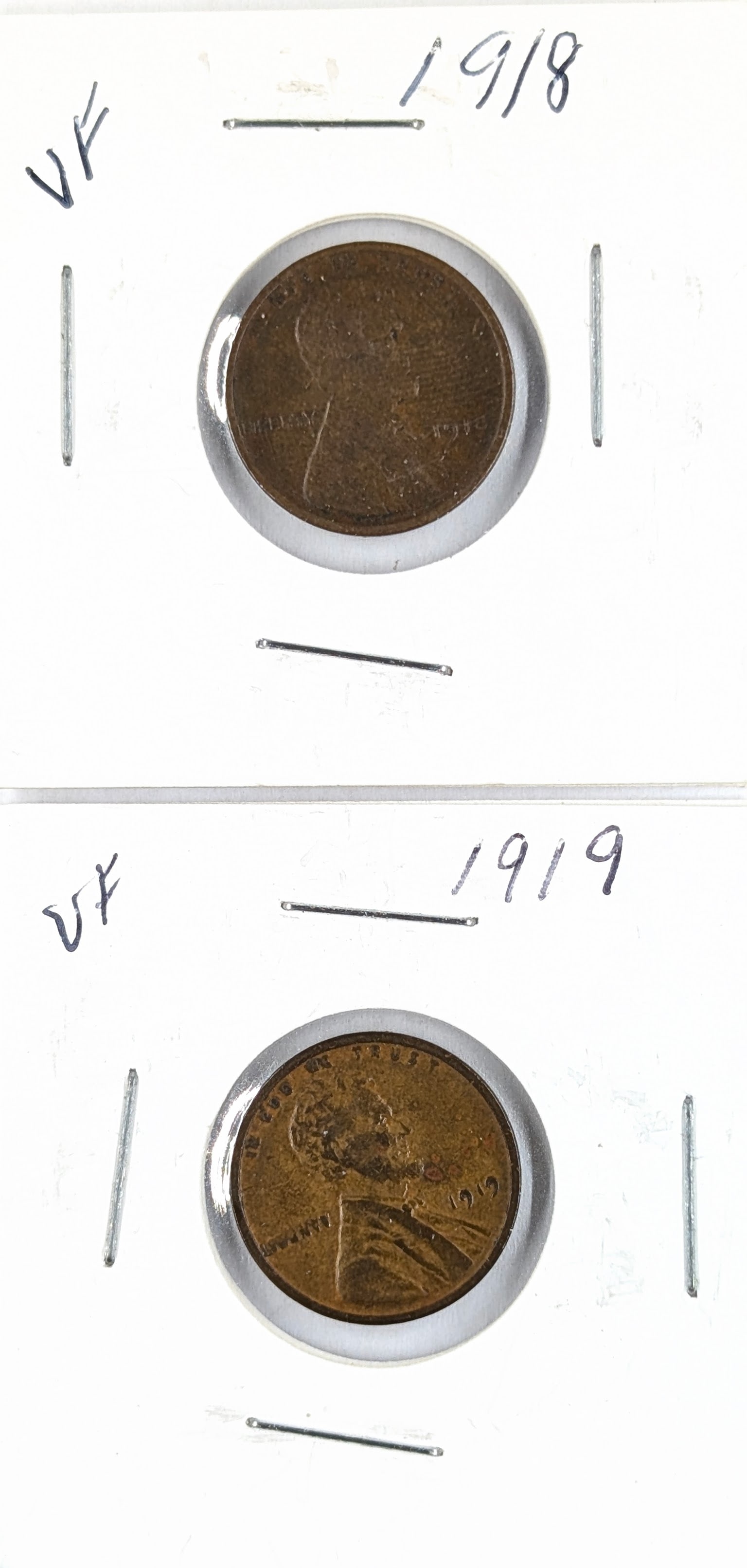 Lot of 2 Lincoln Wheat Cents 1918 and 1919 (1 of 2)