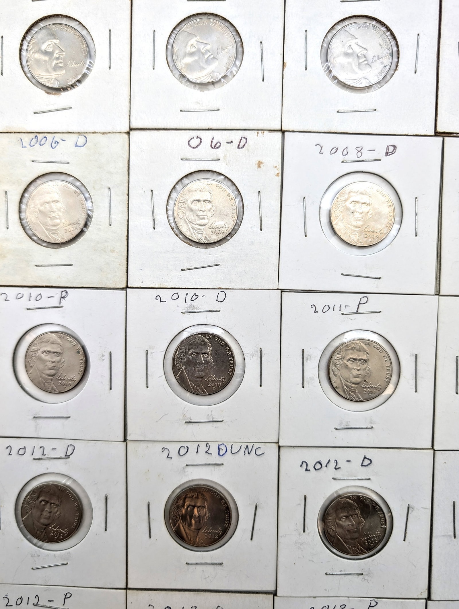 Large lot of Uncirculated Mid 2000's Nickels - 2