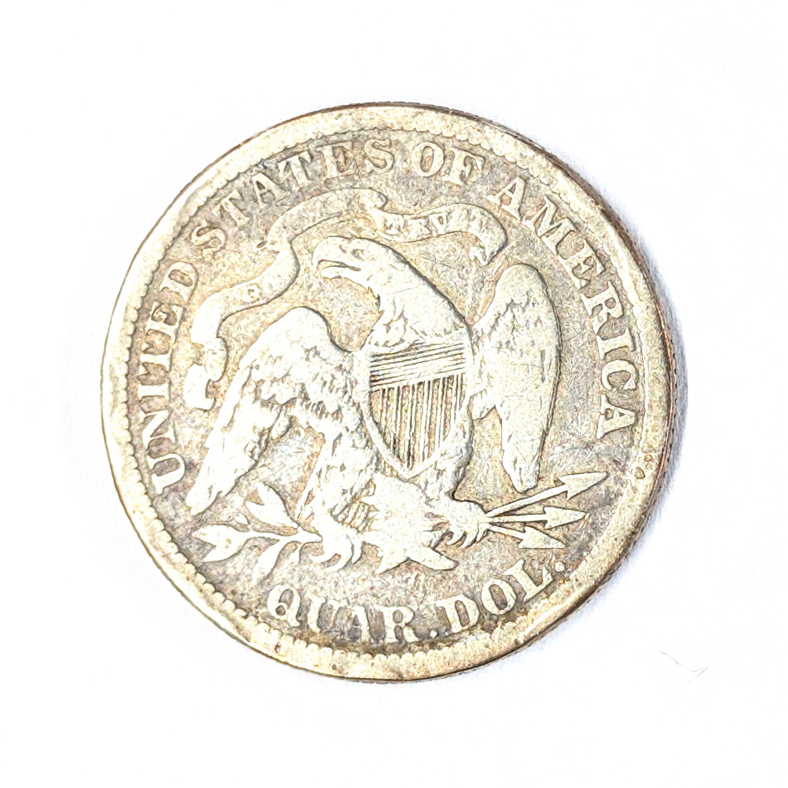 1876 Toned Silver Seated Quarter - 2