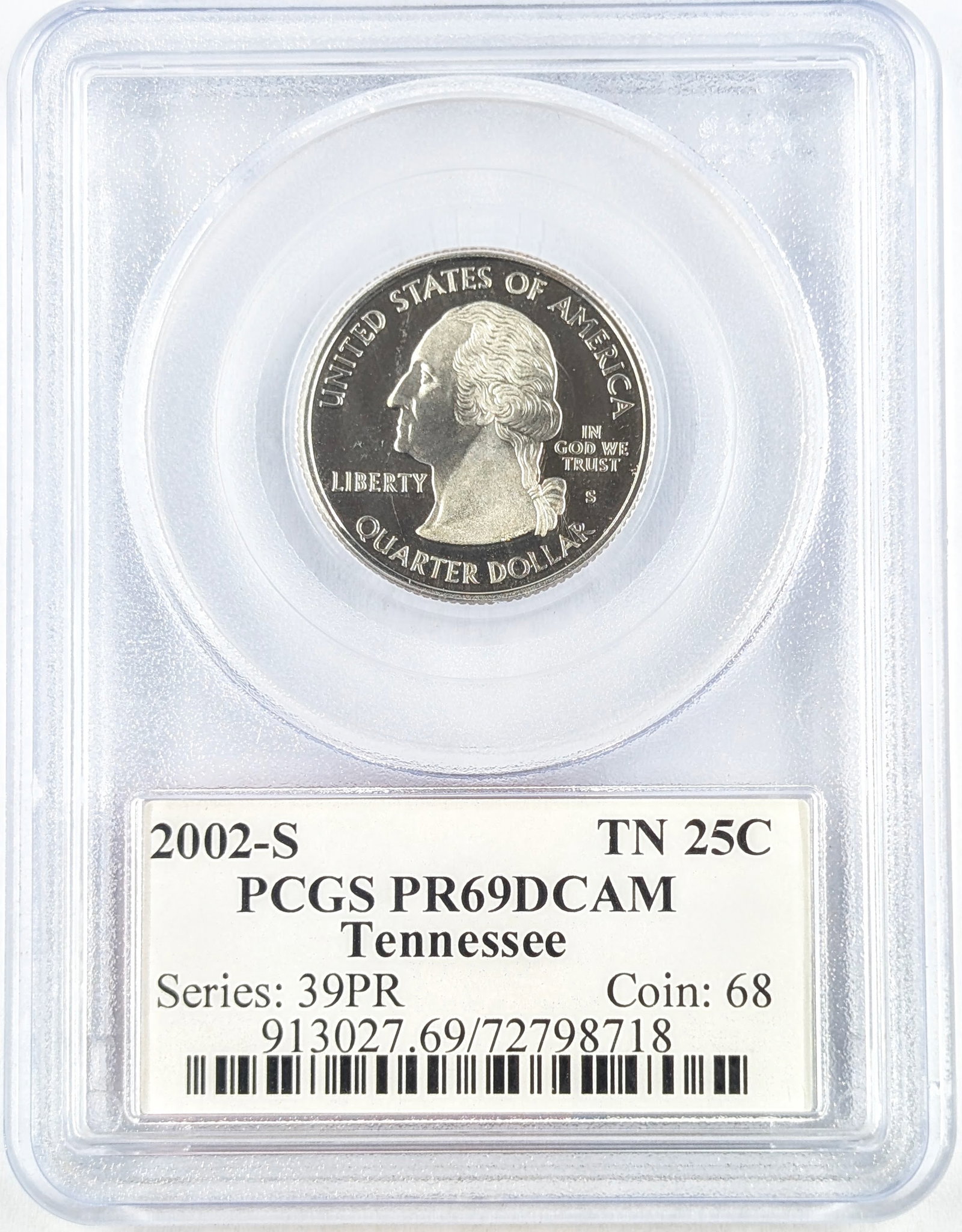 PCGS 2002-S Tennessee State Quarter PR69 DCAM: _