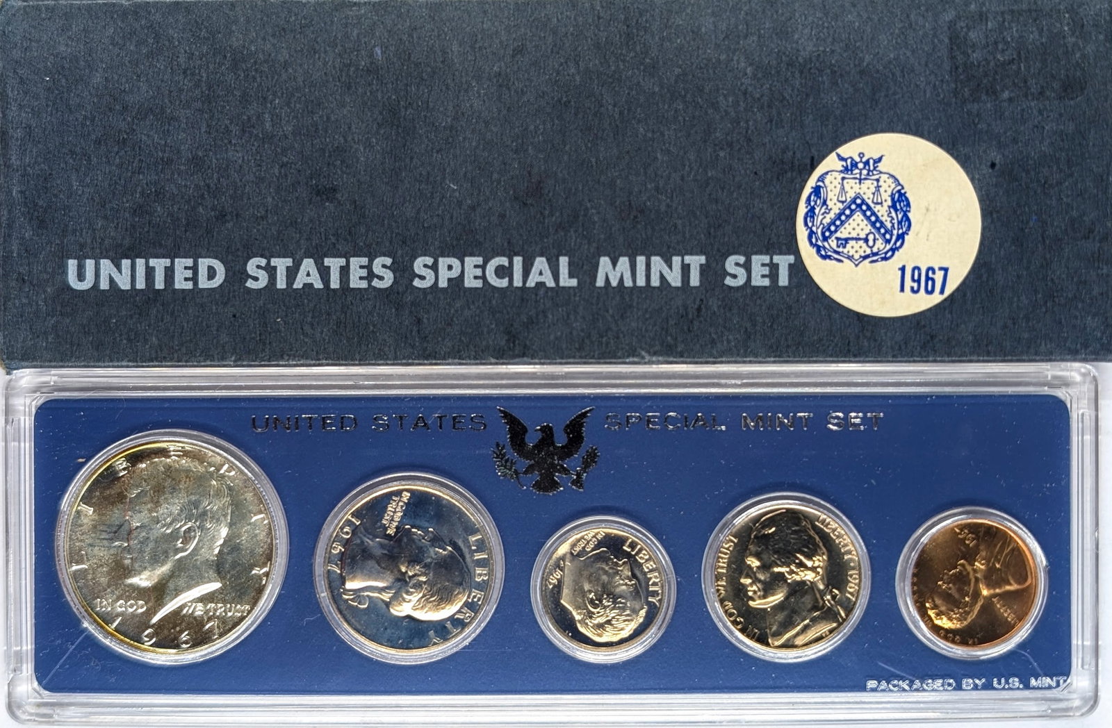 US Special Mint Set 1967 w/ Silver JFK Half: _