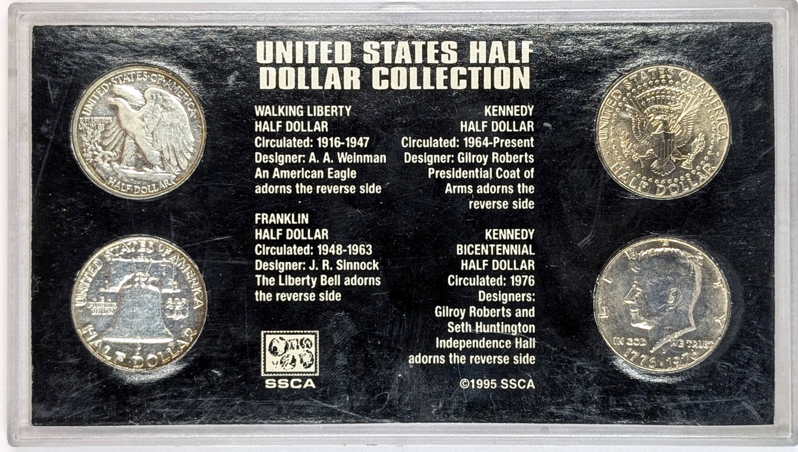 US Half Dollar Collection - 2 silver Half Dollars a commemorative and a 95 JFK. - 4