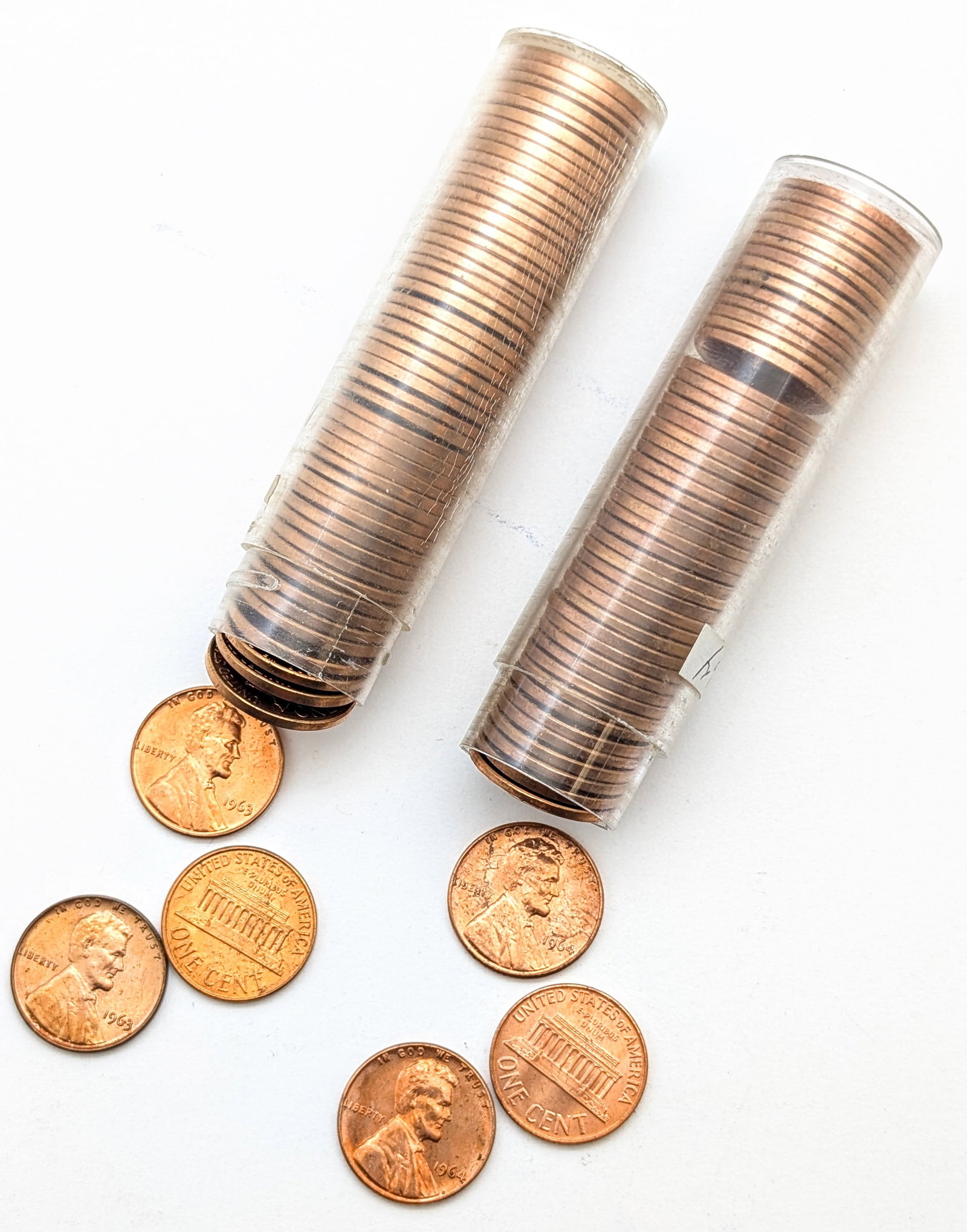 BU Lincoln Cent Rolls - 1963 and 1964: _