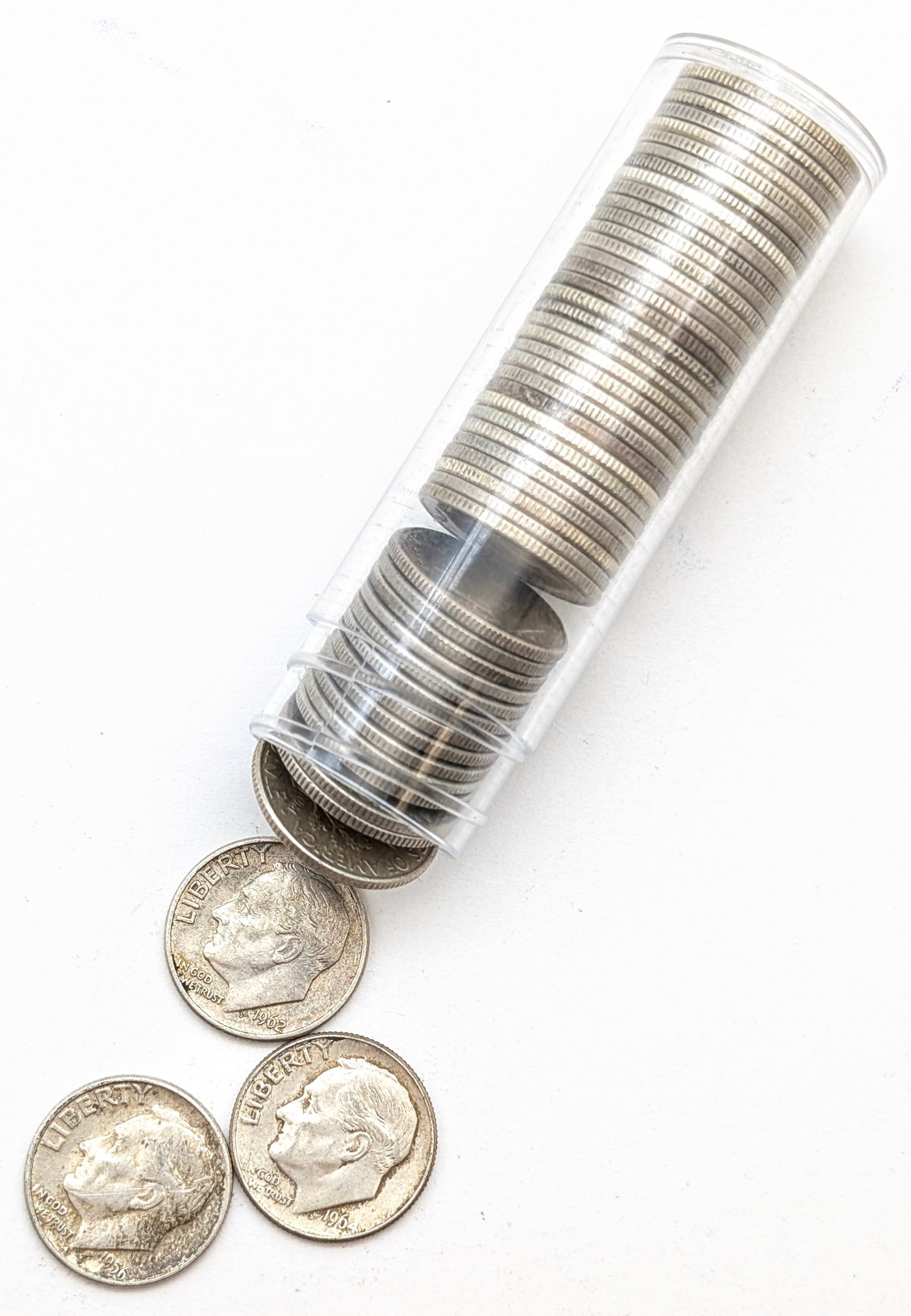 Full Roll of 50 Silver Roosevelt Dimes (1 of 2)