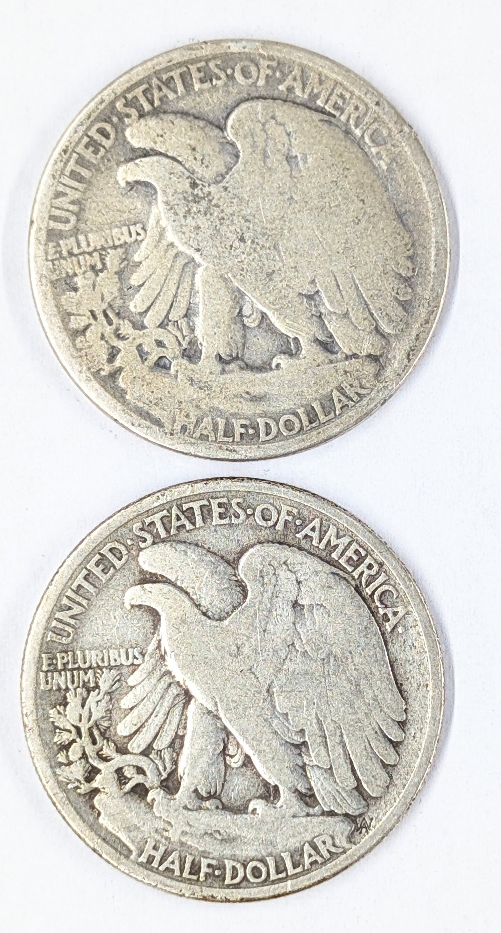 Lot of 2 Silver Walking Liberty Half Dollars - 1934 & 1938 - 2