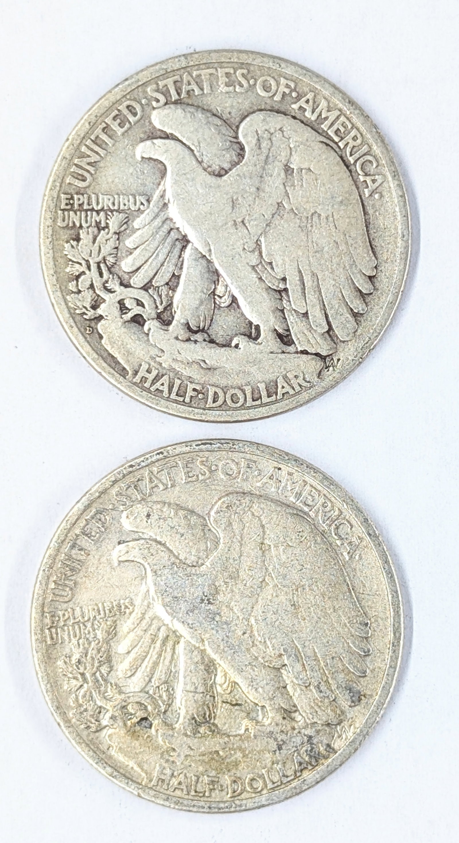 Lot of 2 Silver Walking Liberty Half Dollars - 1934 & 1935 - 2