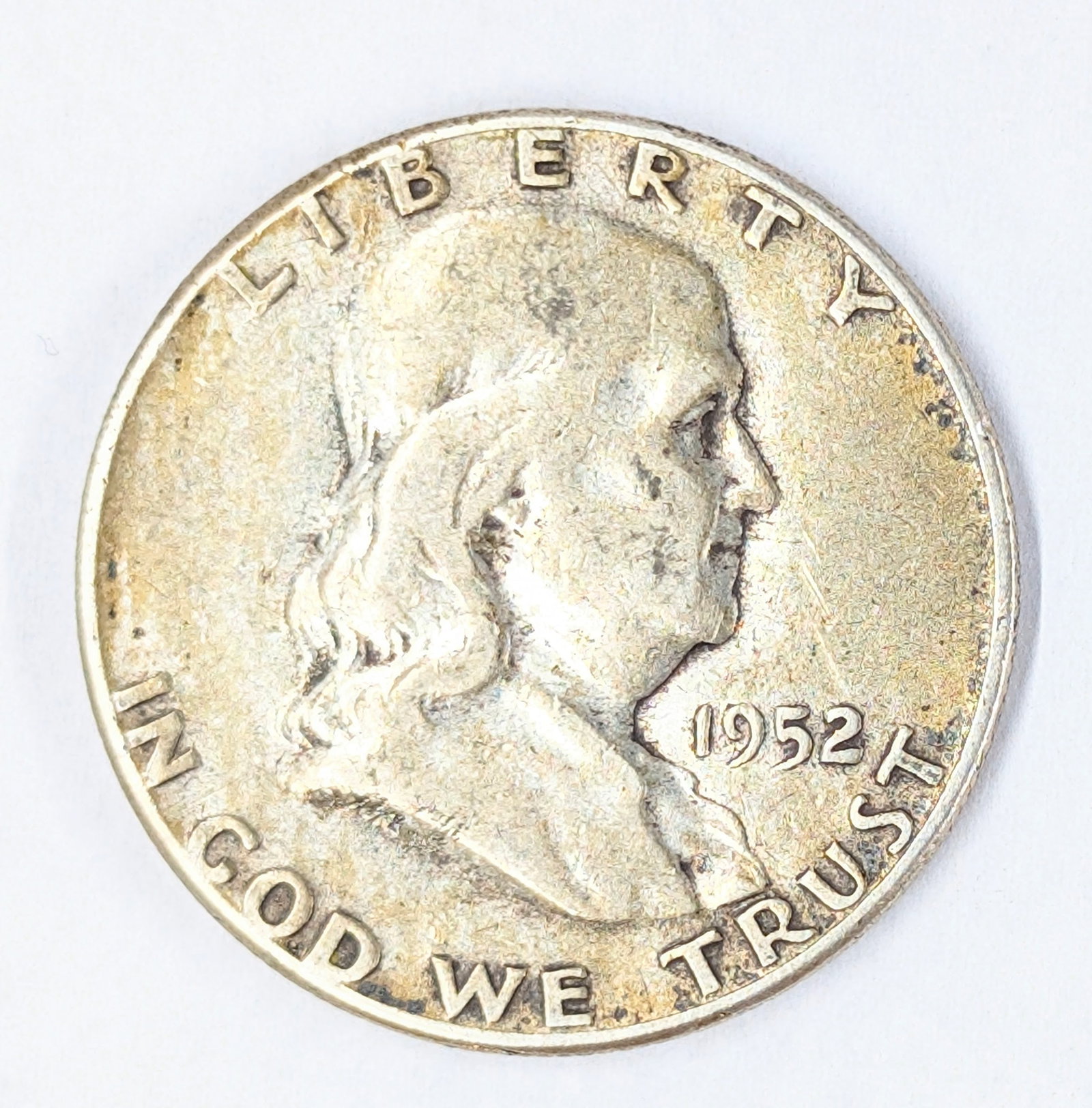 1952 Golden Toned Silver Franklin Half Dollar (1 of 3)