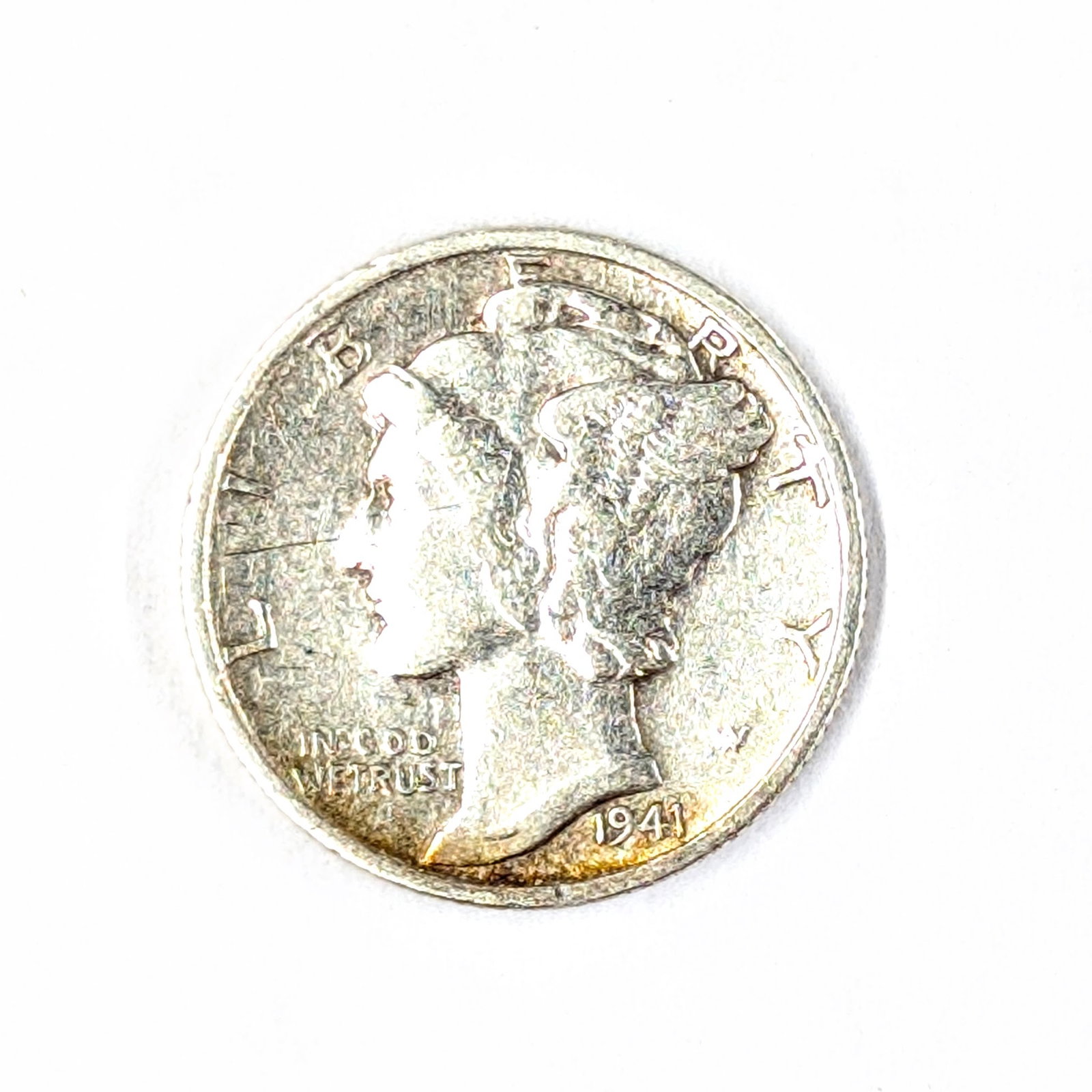 1941 Toned Mercury Dime - Great Condition!: _