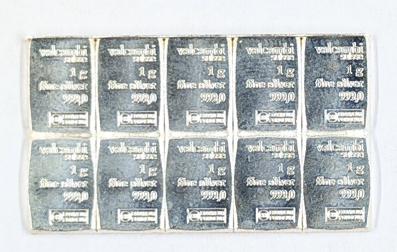 10 grams valcambi - Ten Individual mini Silver 1 Gram bars!: _