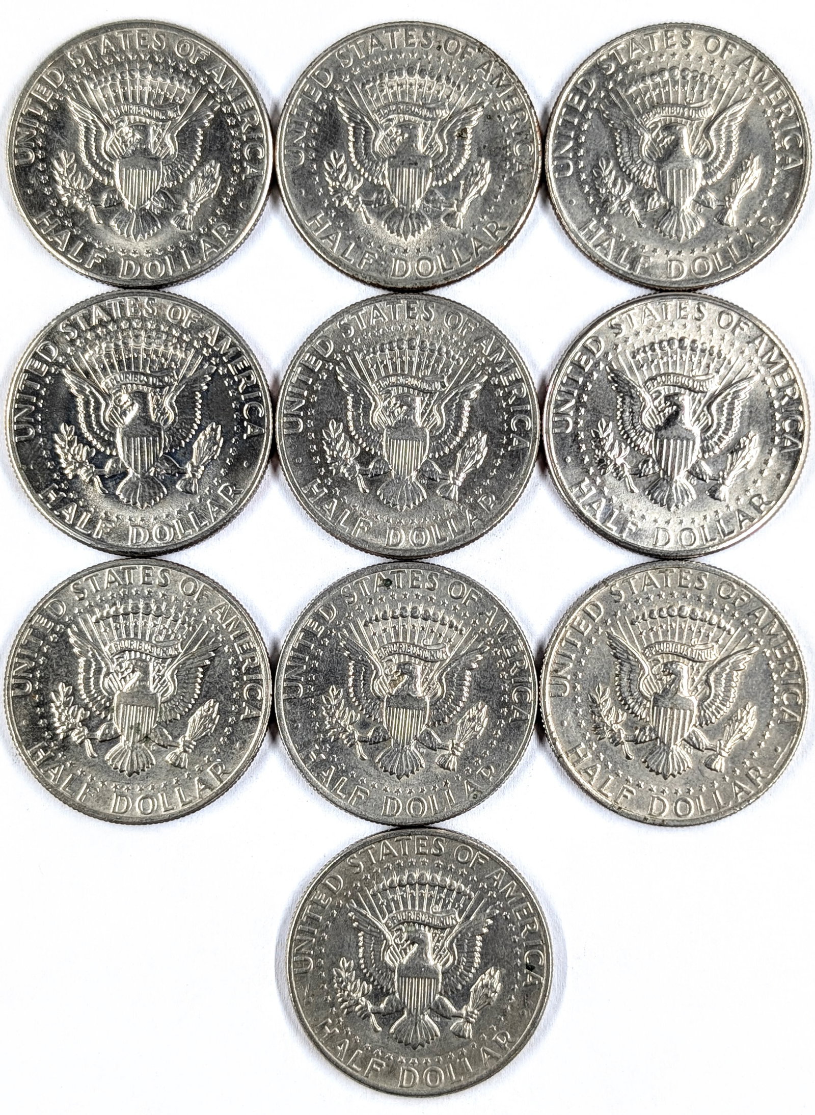 Lot of 10 JFK Half Dollars- 1971-1974 - 2