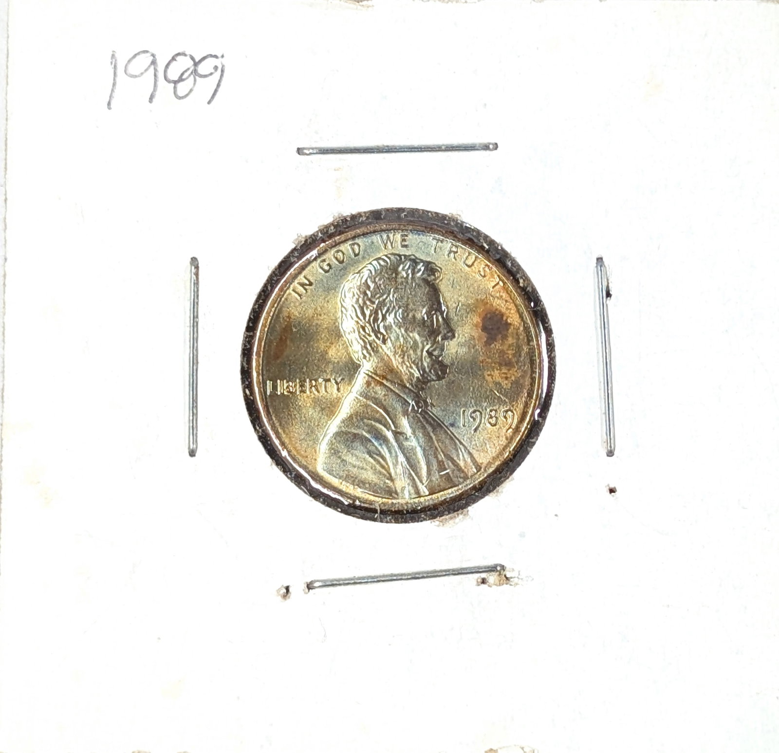 1989 Lincoln Cent- Unique Toning!: _