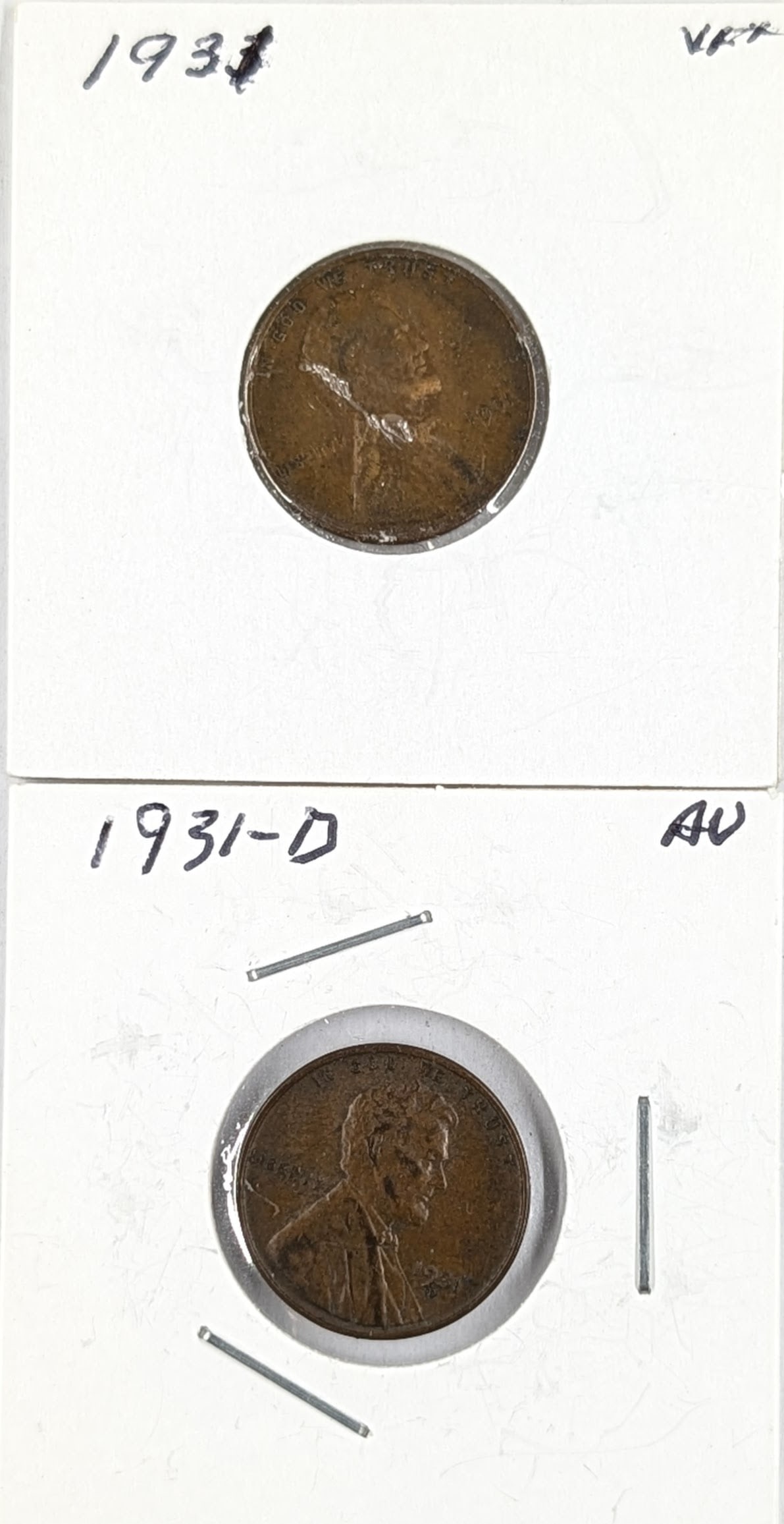 Lot of 2 Wheat Cents- 1931 P/D: _