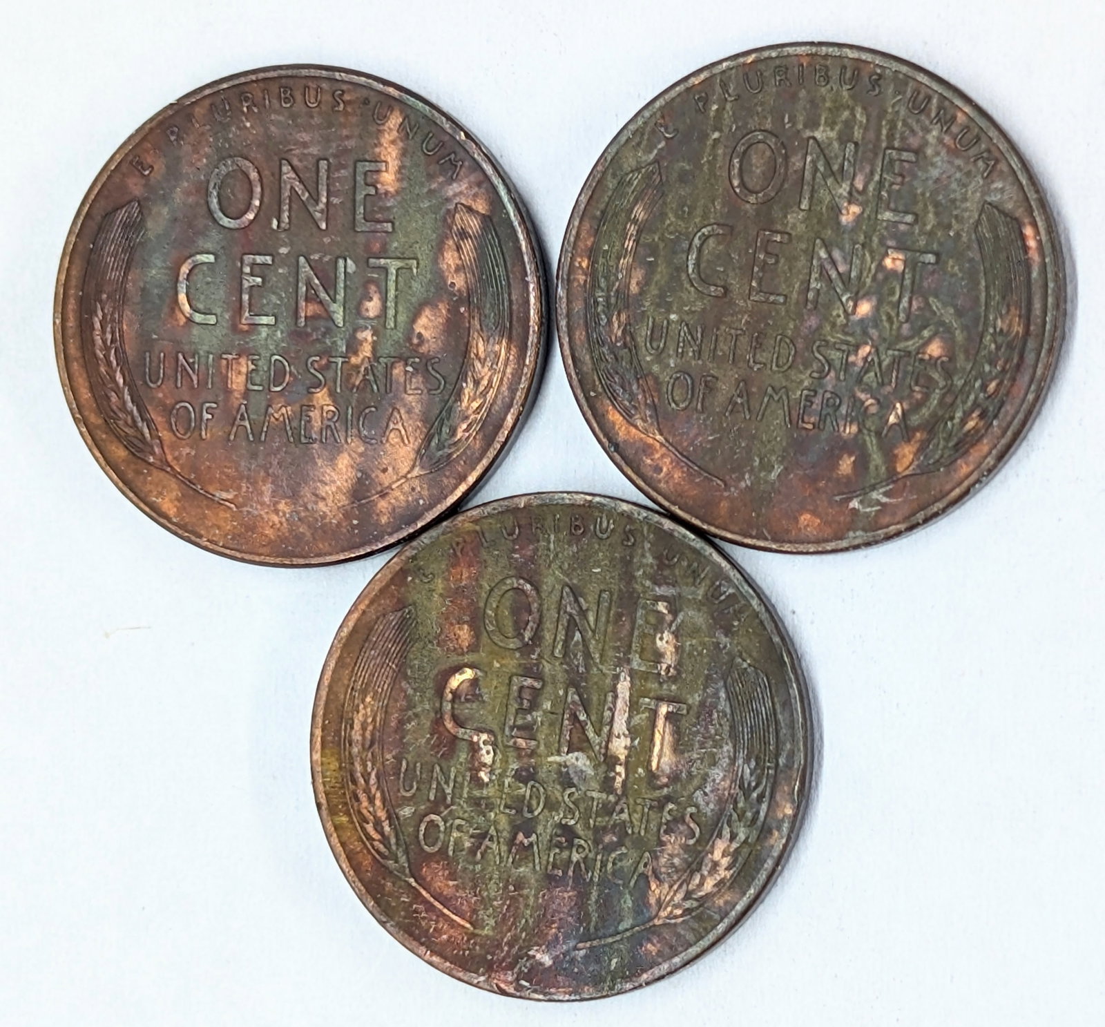 Lot of 3 Wheat Cents- 1946 P/D/S - 2