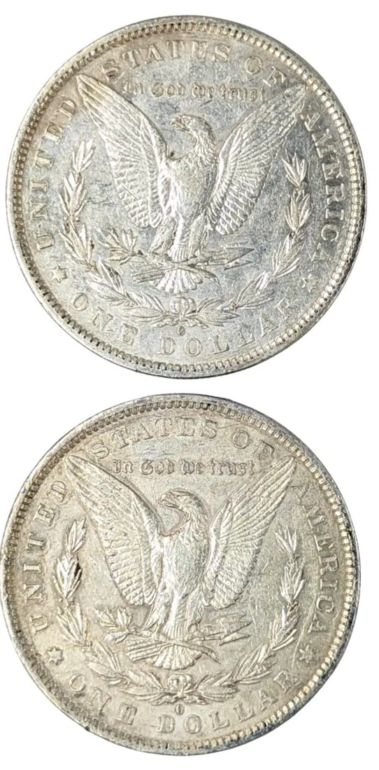 Lot of 2 Morgan Silver Dollars - Both 1883-O - 2