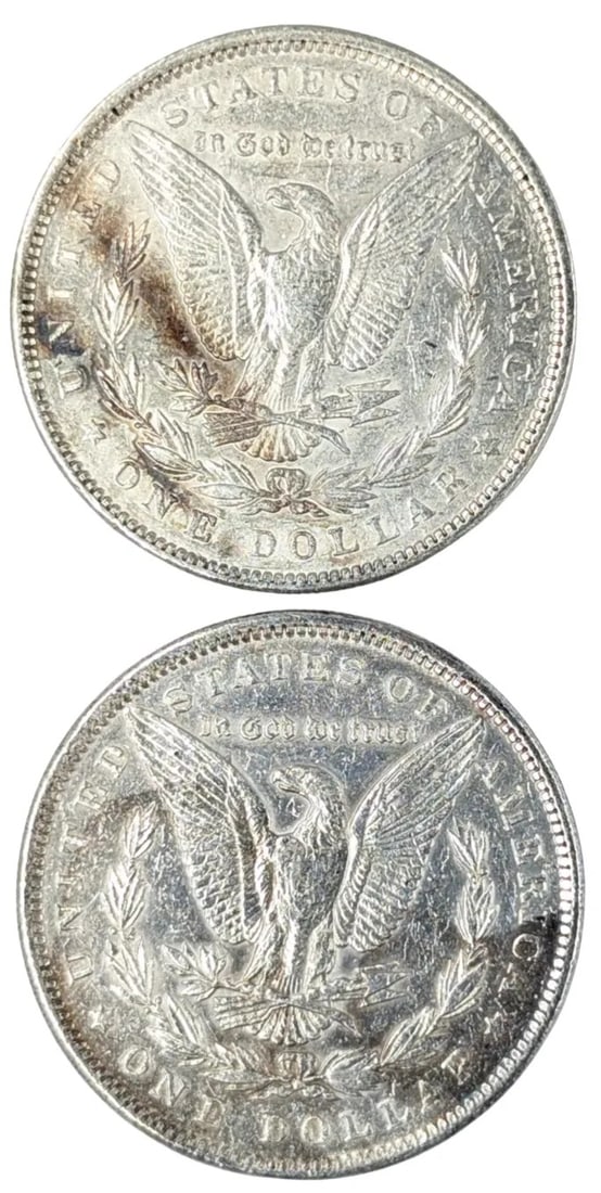 Lot of 2 Morgan Silver Dollars - 1889, 1890 - 2