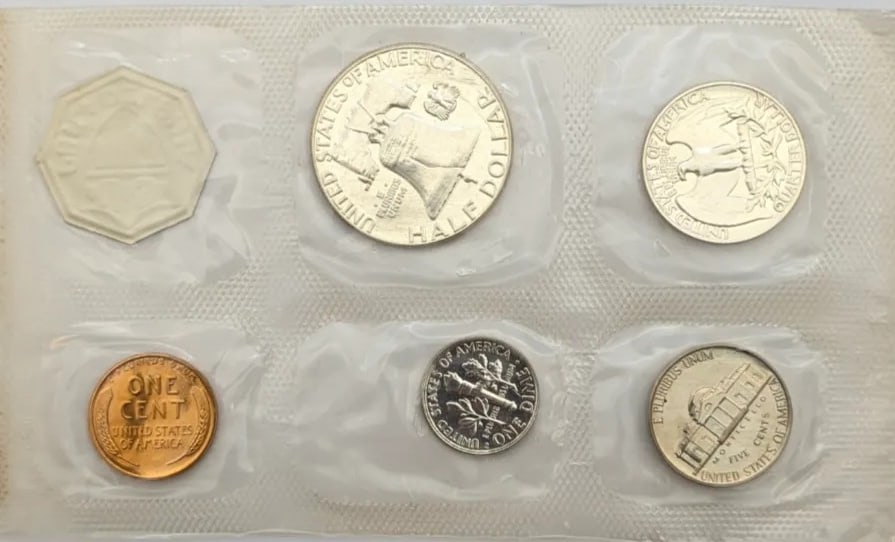 1957 US Silver Proof Set w/ Silver Half, Quarter, & Dime - 2