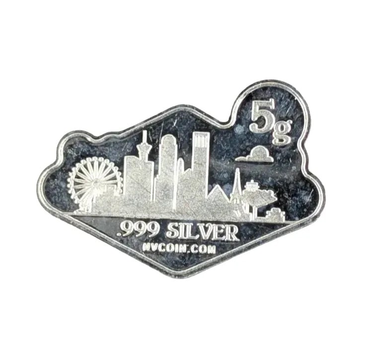 5 gram Fractional Vegas Silver - Fine .999 Silver - 2