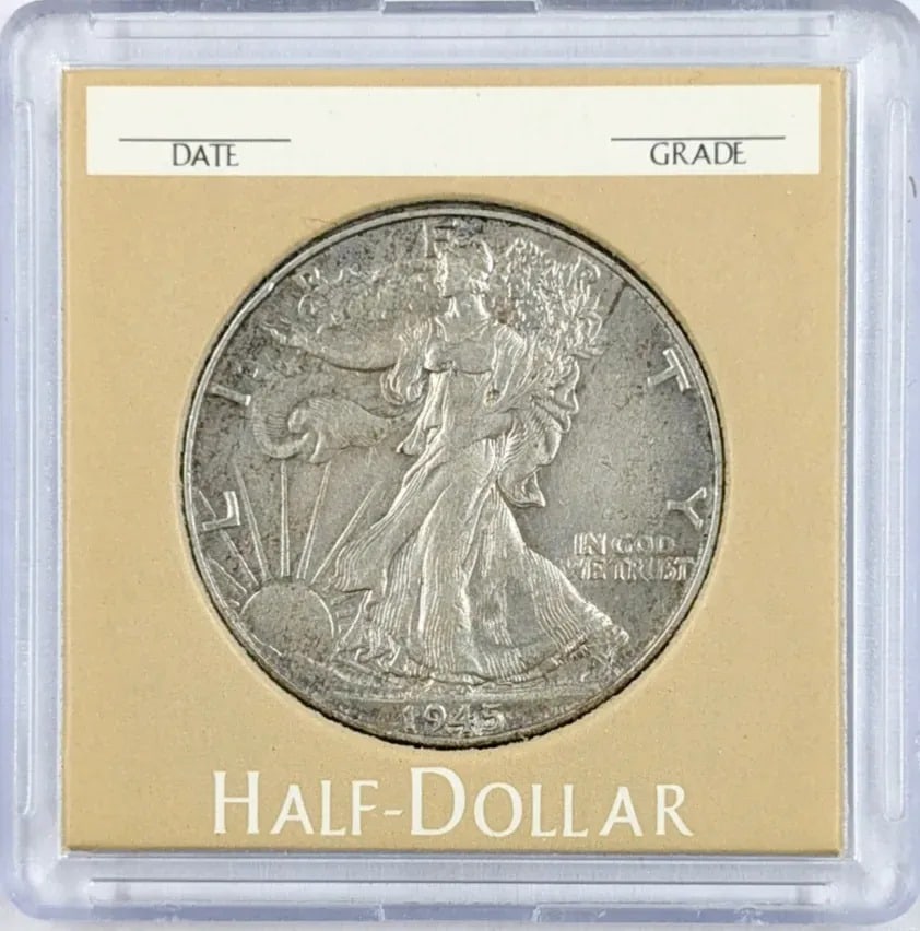 FEATURE - 1945 Silver Walking Liberty Half Dollar- Excellent Condition!: FEATURE
