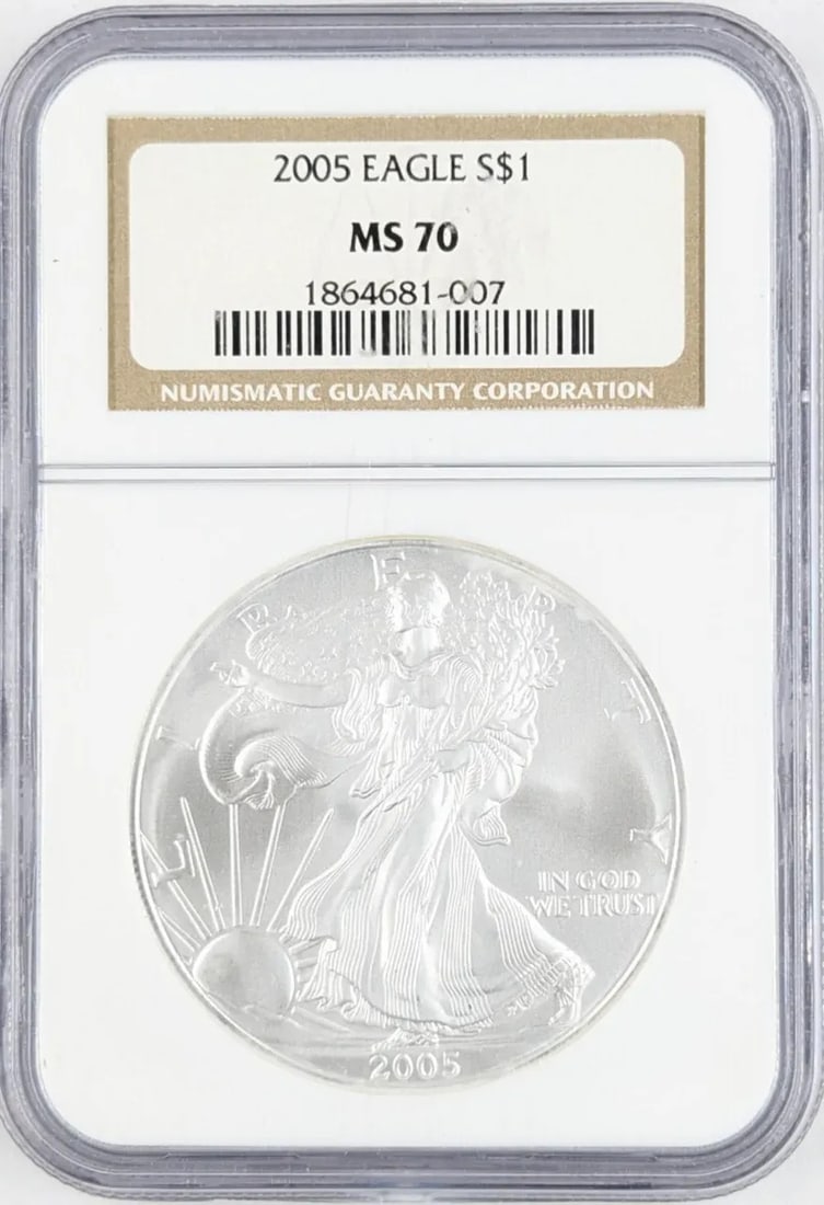 NGC 2005 MS70 American Silver Eagle: _